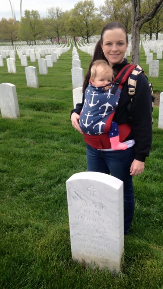  Caroline & I visiting Pop-Pop at Arlington National Cemetery, April 2015. 