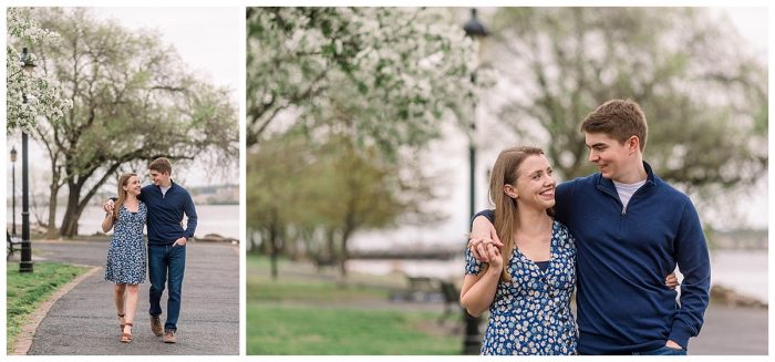 old town Alexandria engagement photo