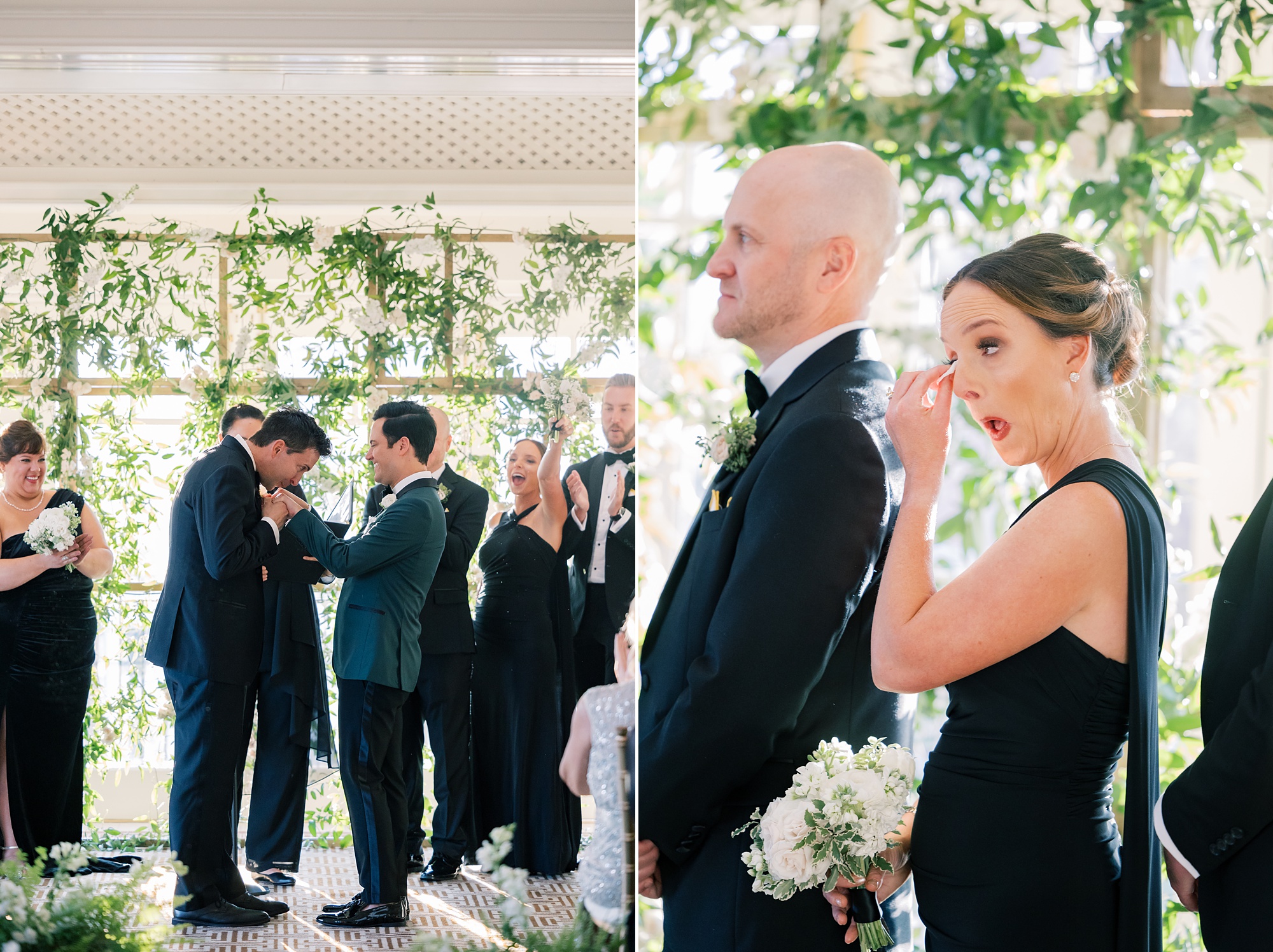 groom reads vows to husband during ceremony at the Hay Adams Hotel
