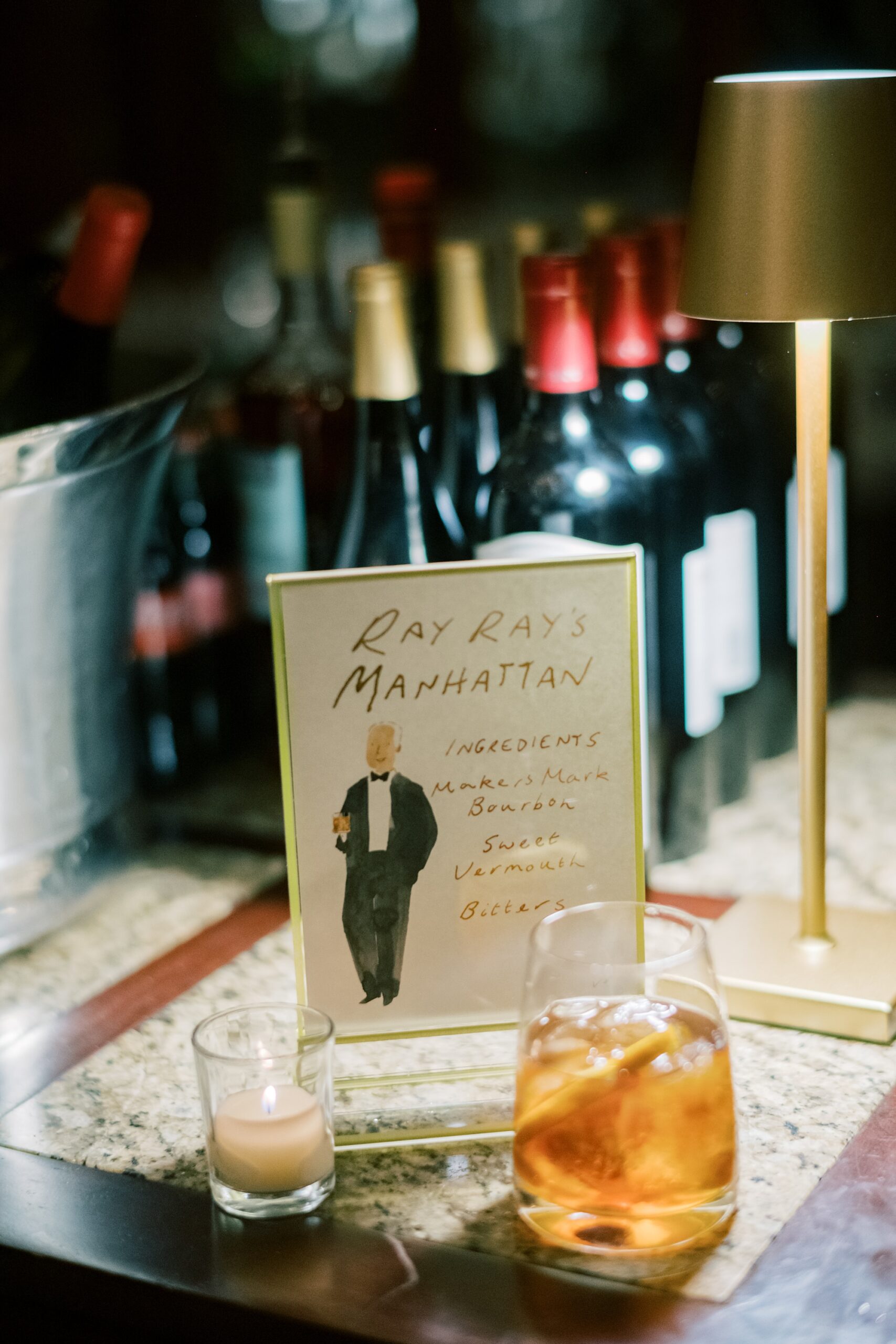 custom cocktail for wedding reception at the Hay Adams Hotel