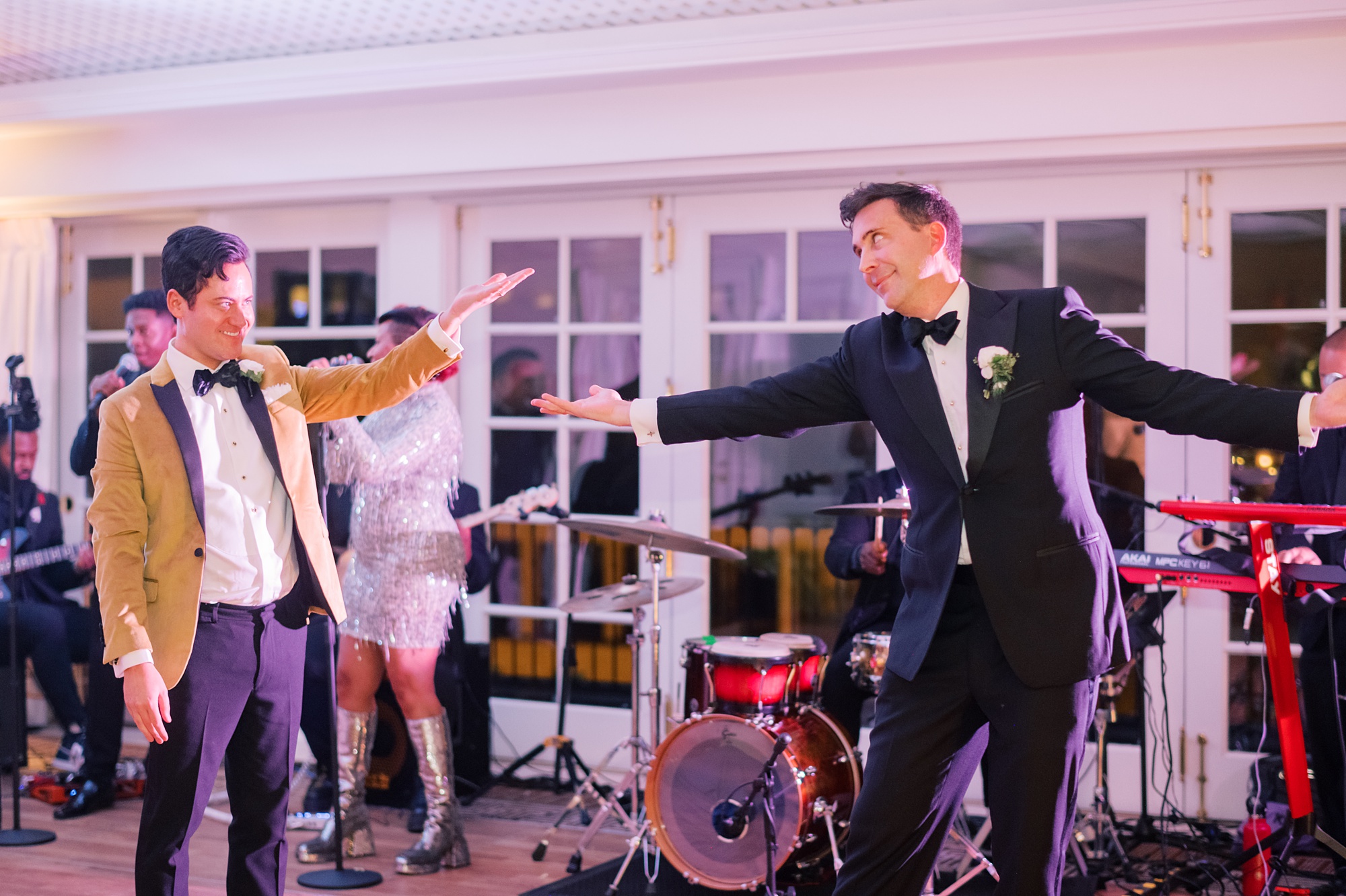 grooms dance during wedding reception at the Hay Adams Hotel