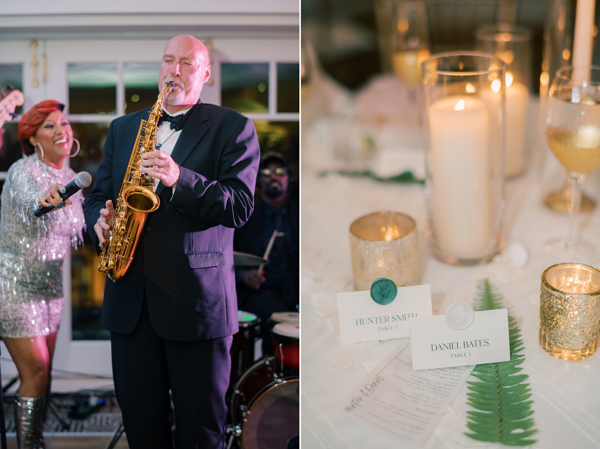 man plays saxophone during reception at the Hay Adams Hotel