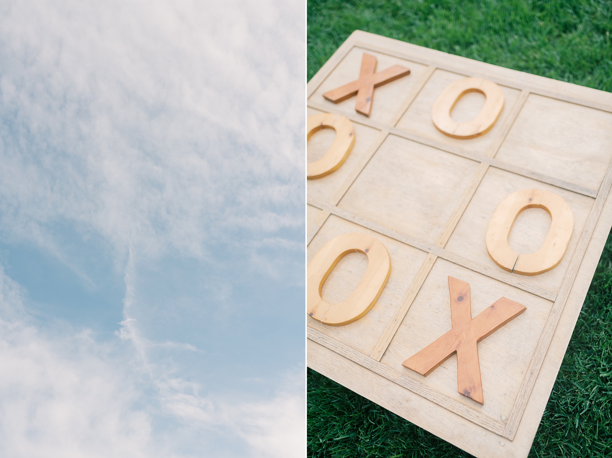 wooden tic-tac-toe board on lawn in Maryland 