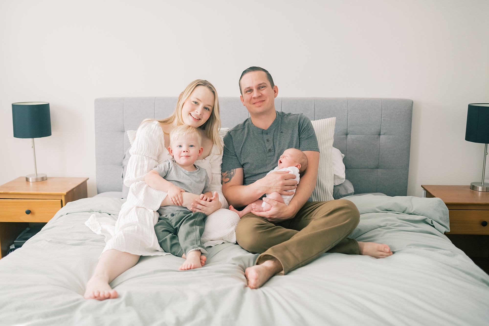 in-home newborn session for new baby boy in Leonardtown MD for family of four