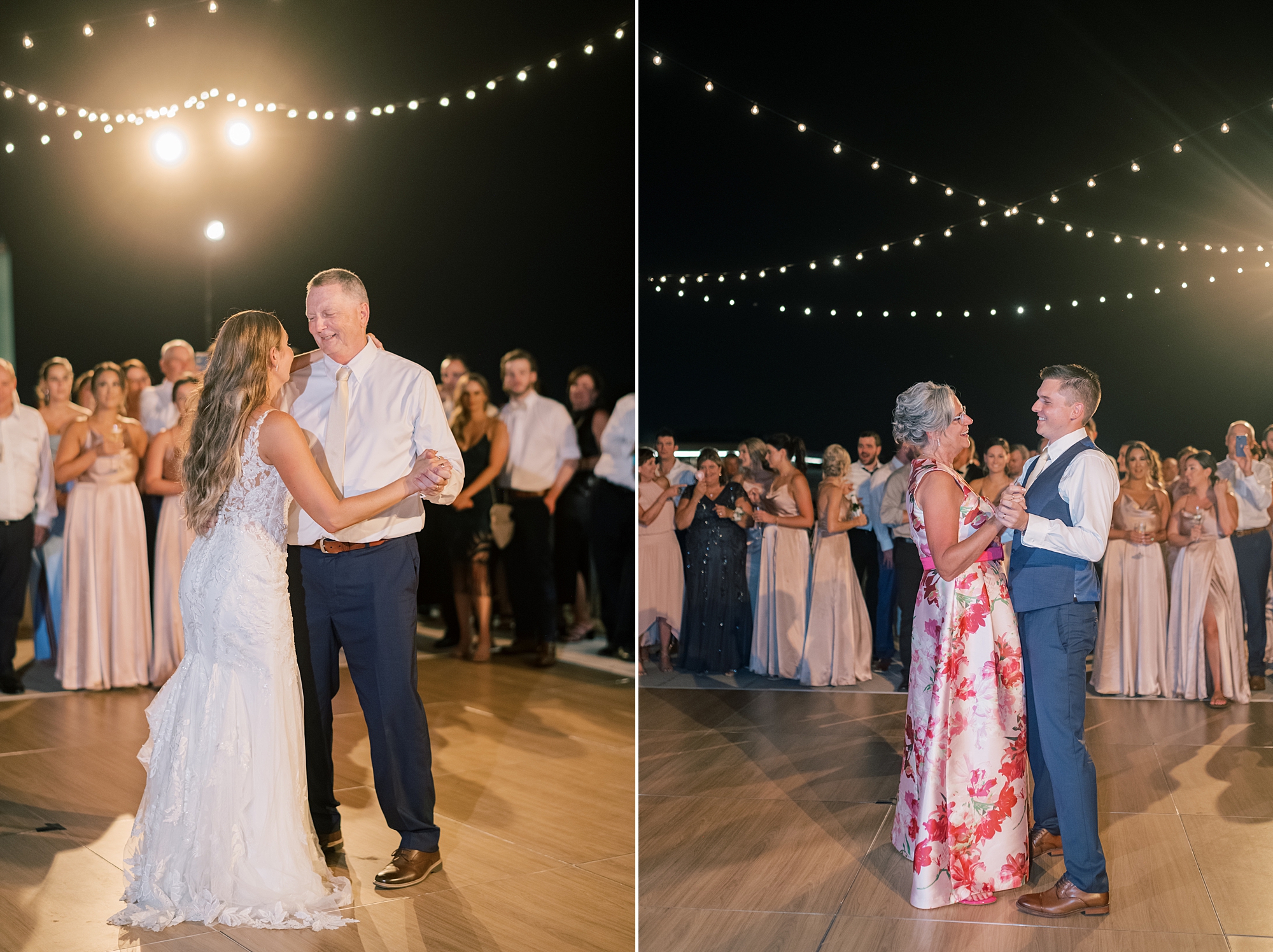 newlyweds dance with parents during Potomac View Terrace wedding