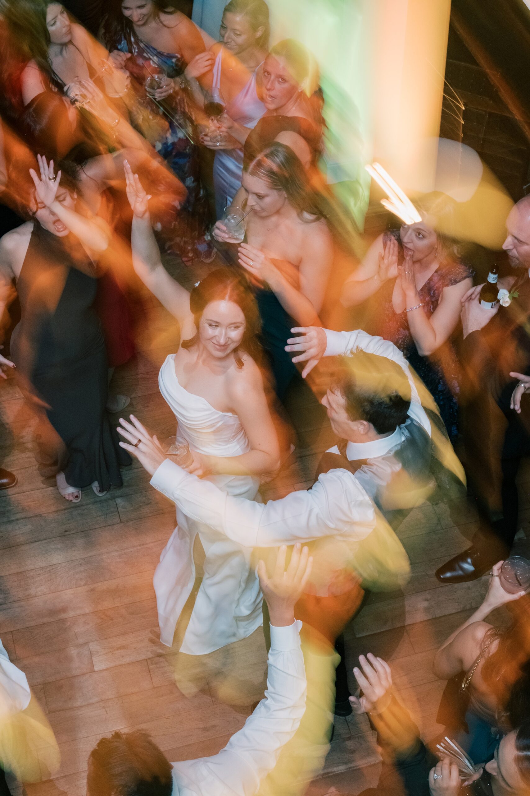 bride and groom dance during North Beach MD wedding reception