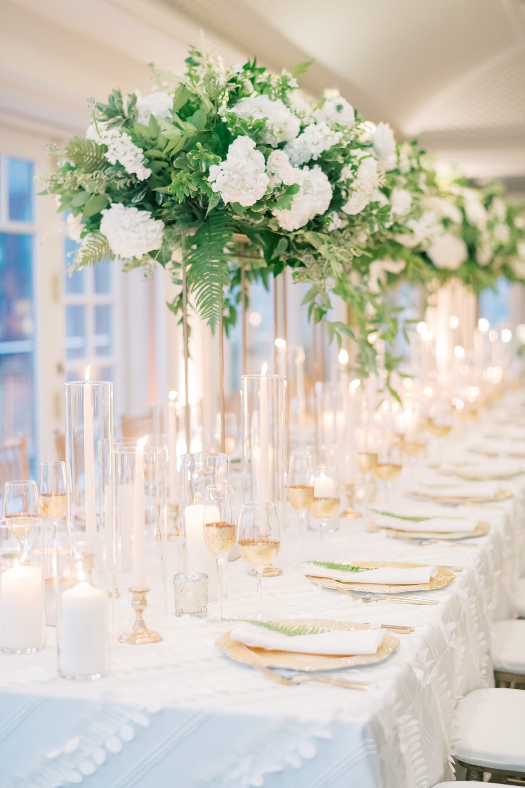 reception at Hay-Adams Hotel with white and gold details 