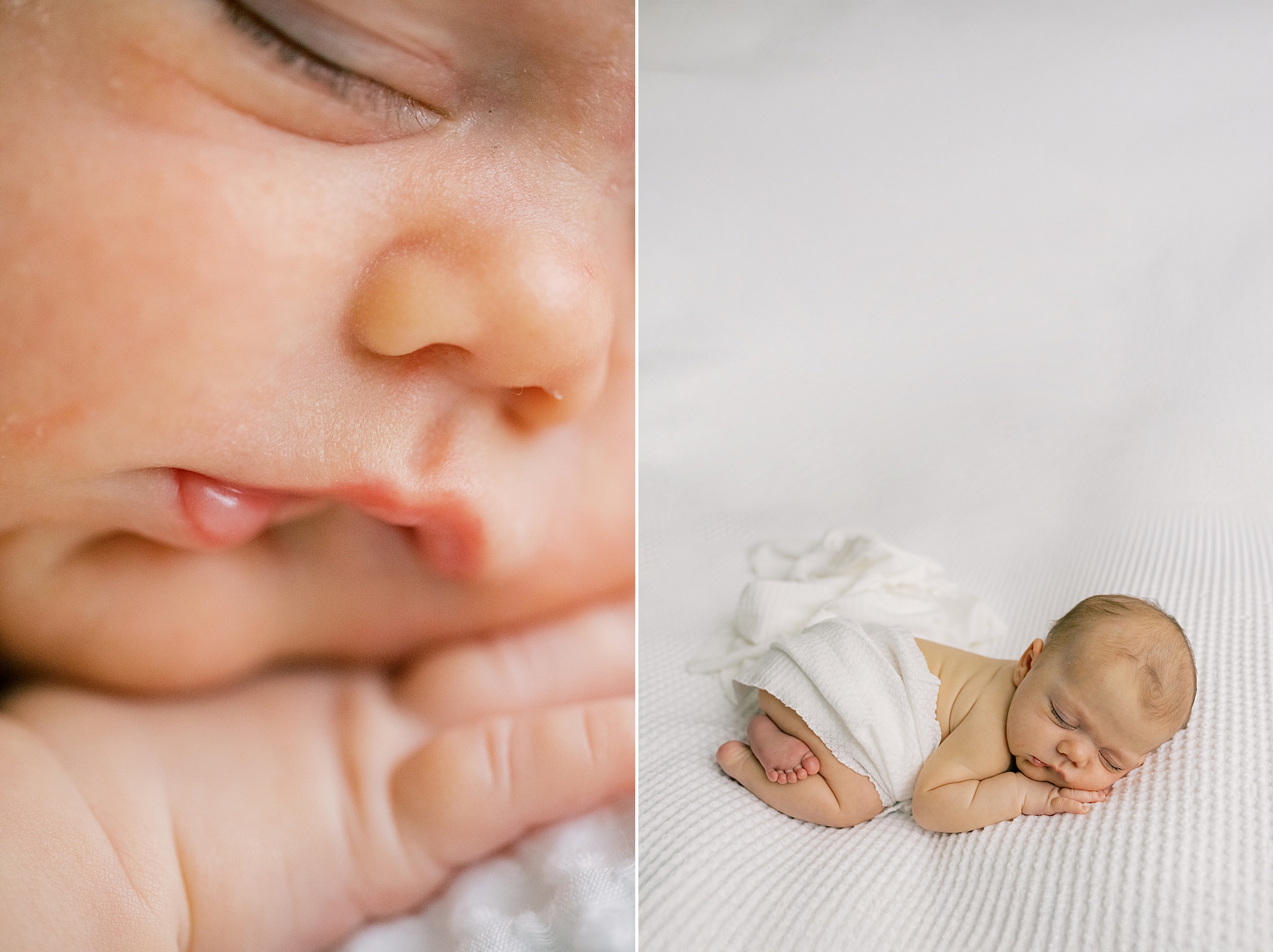 close up of baby girls lips and nose