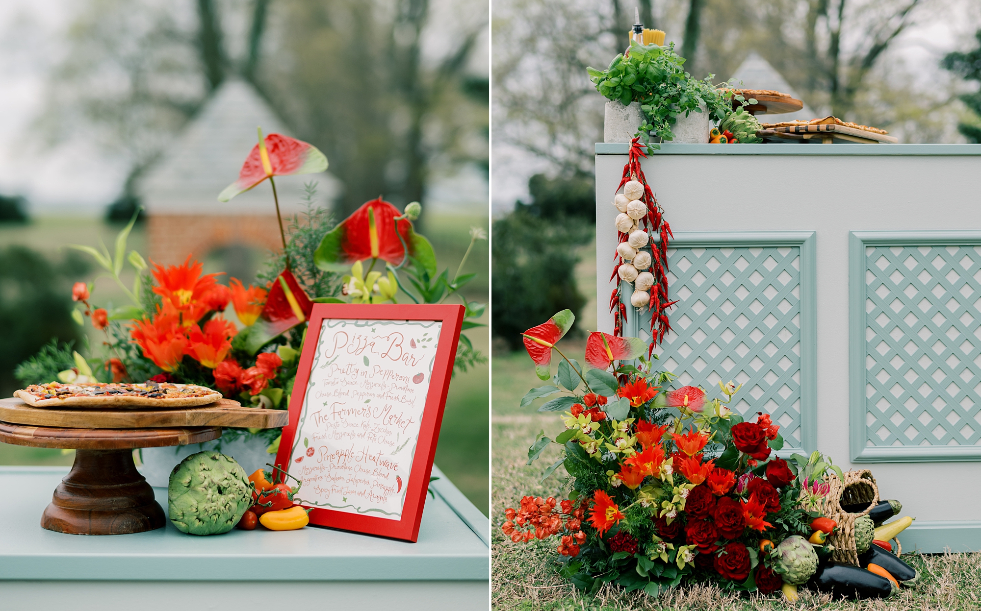 pizza party wedding rehearsal dinner - inspiration for wedding weekend with bold color