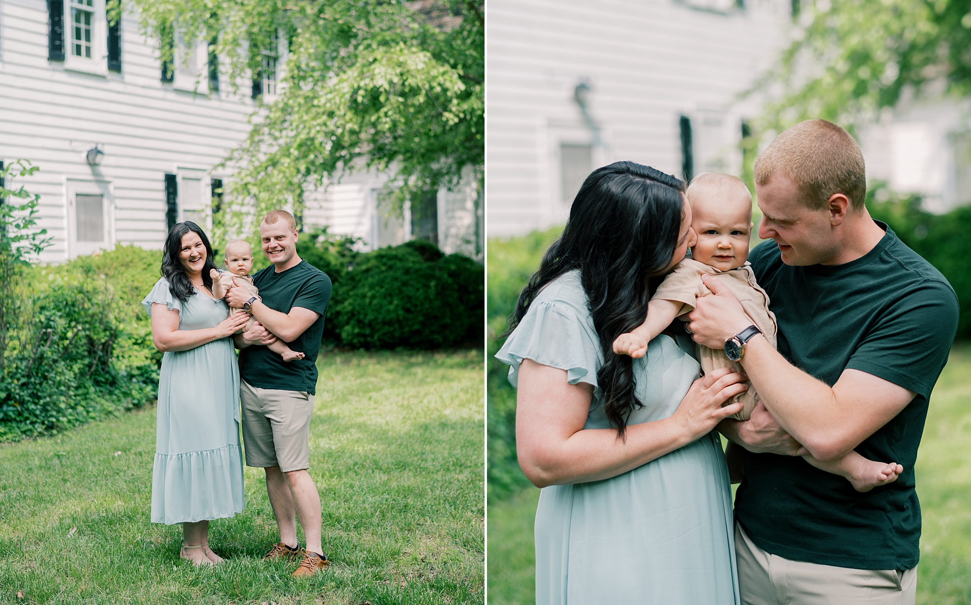 mom snuggles with baby during Paddington inspired first birthday portraits