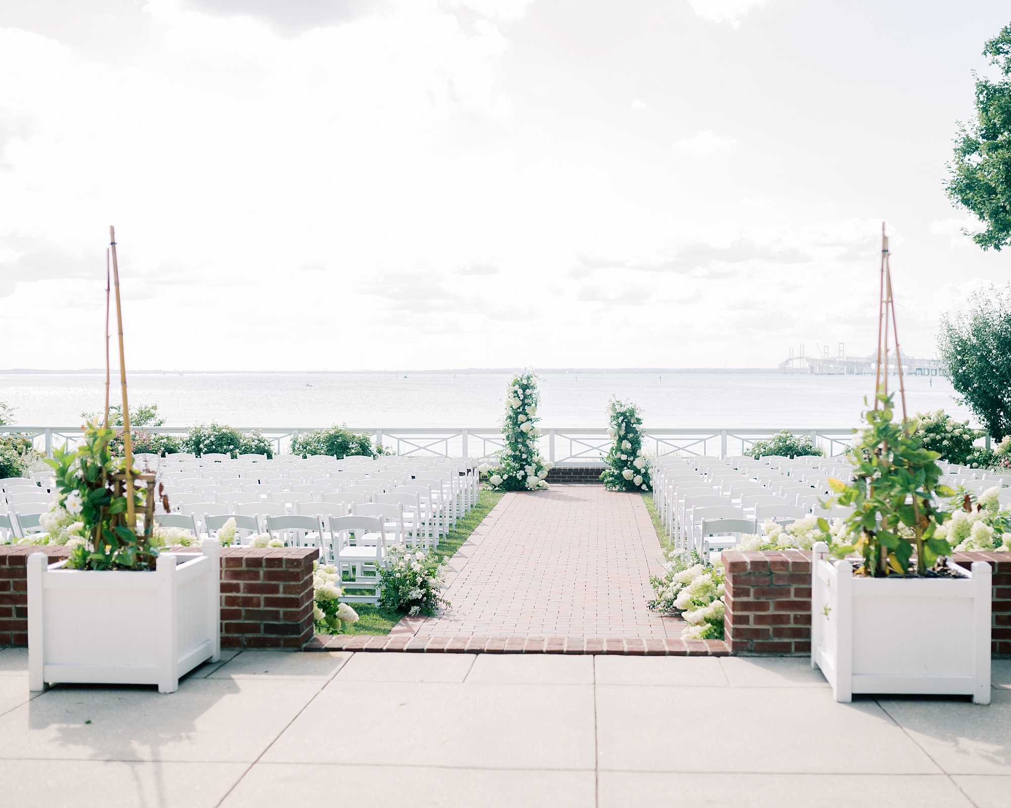 ceremony site along waterfront at Chesapeake Bay Beach Club