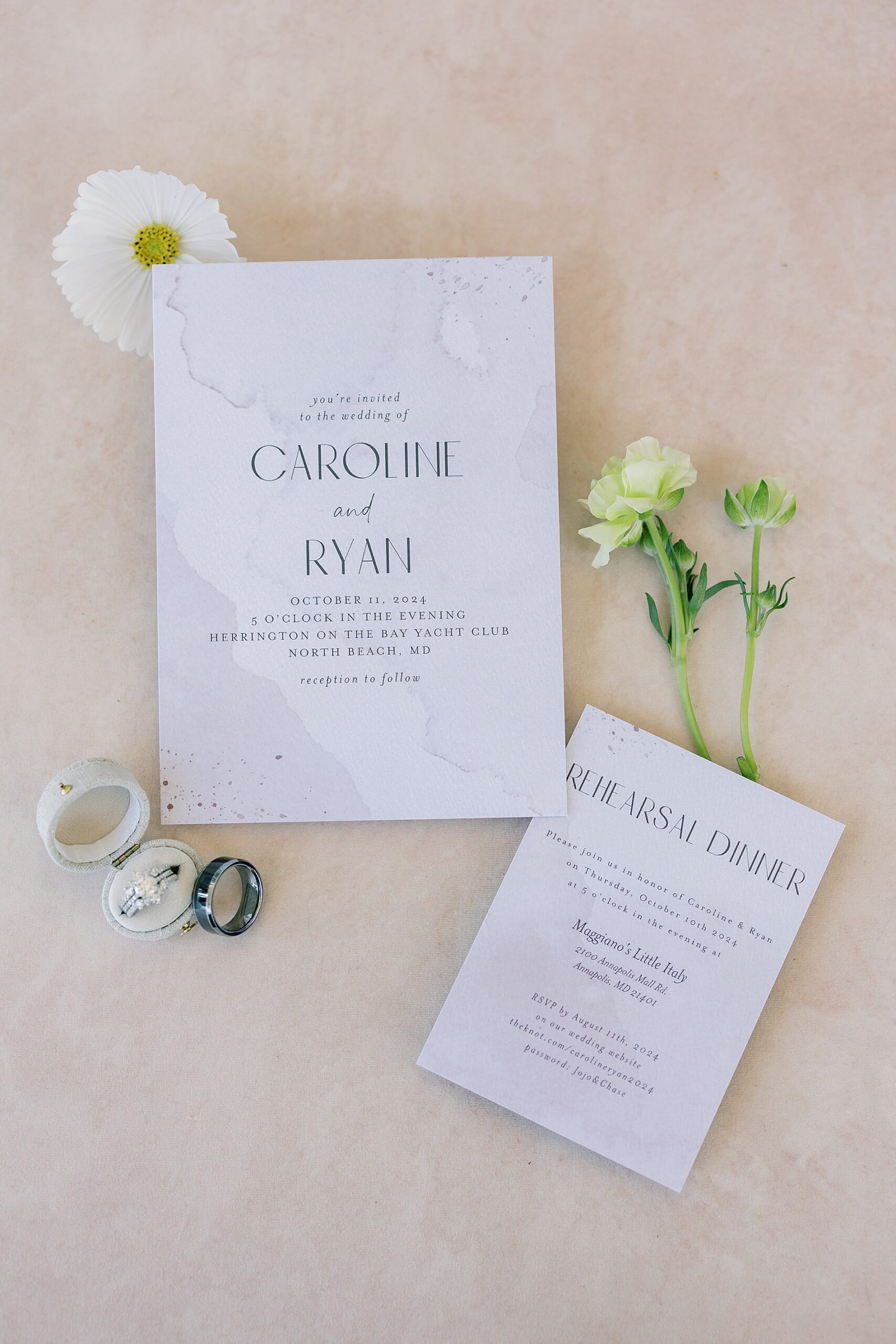 wedding invitation suite and wedding day details