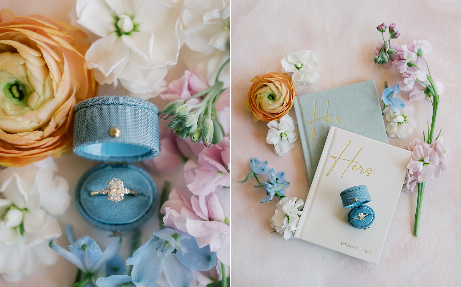 diamond ring in blue ring box