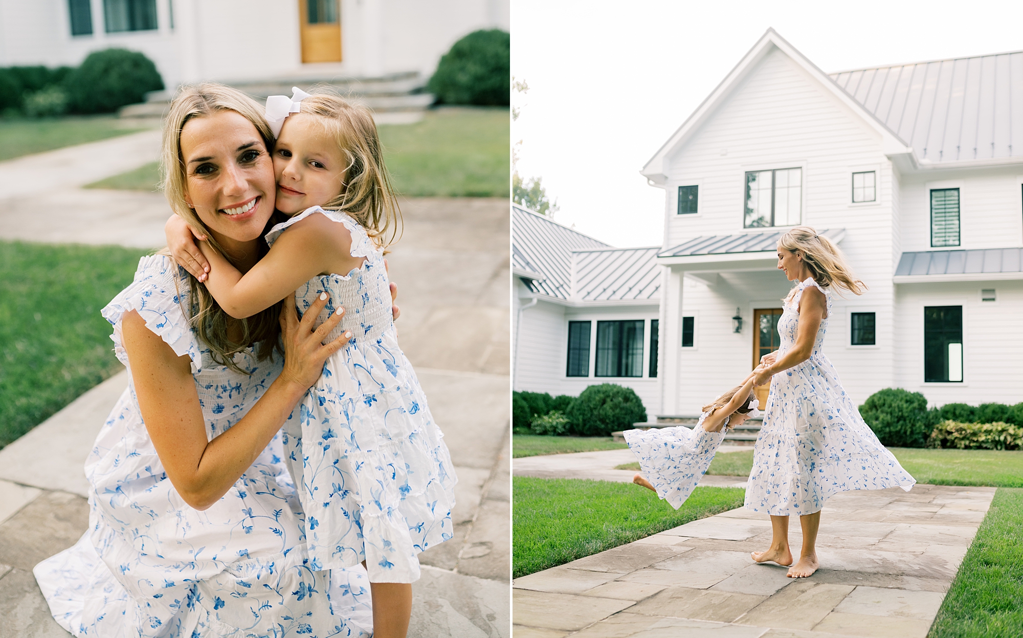 mom with daughter during Relaxed Family Session at Home in Southern Maryland