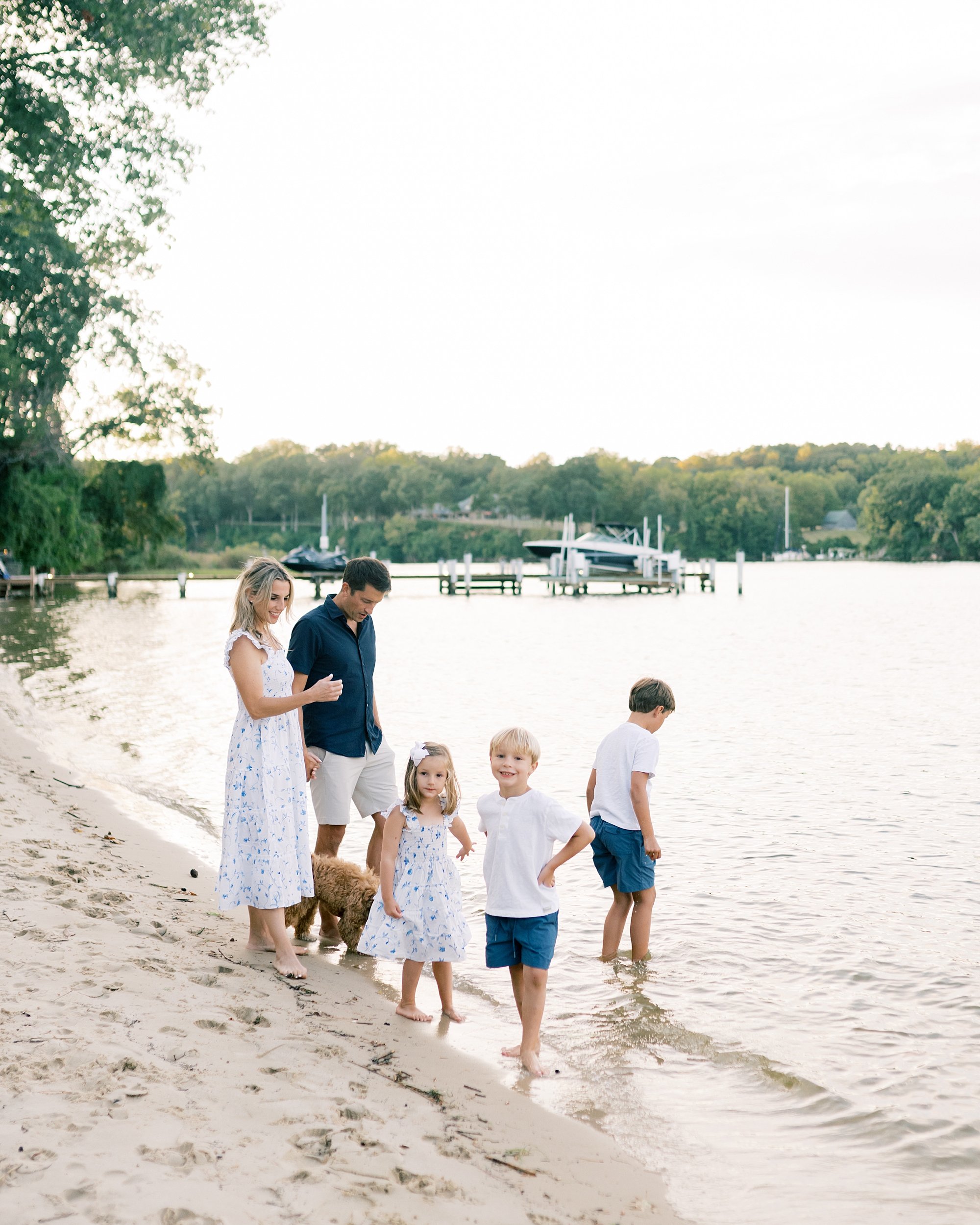 lifestyle family portraits by the water in Southern Maryland