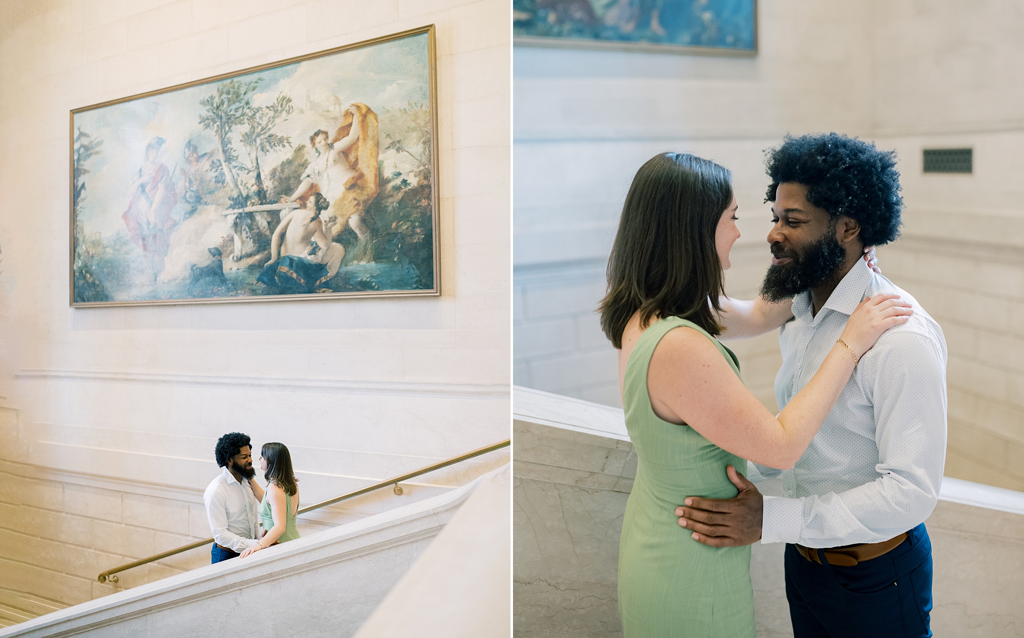 timeless engagement photos at National Gallery of Art in Washington DC