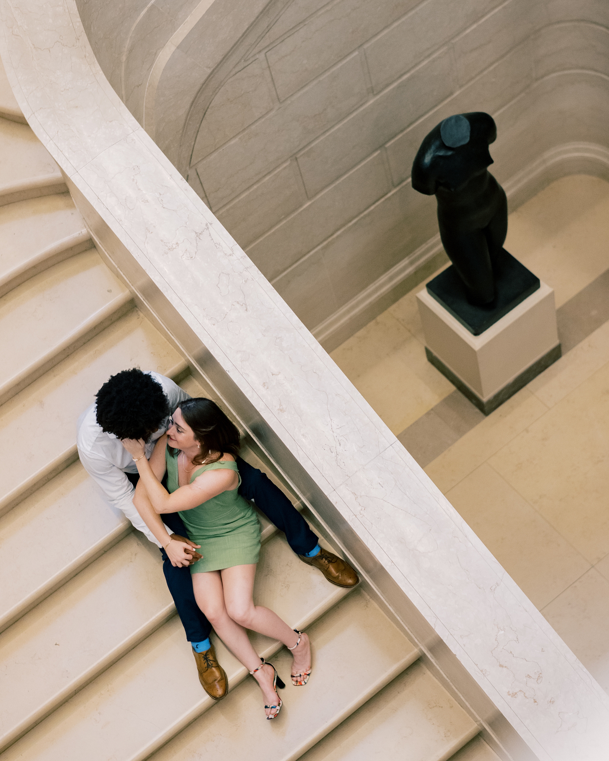 romantic engagement photos at National Gallery of Art in DC