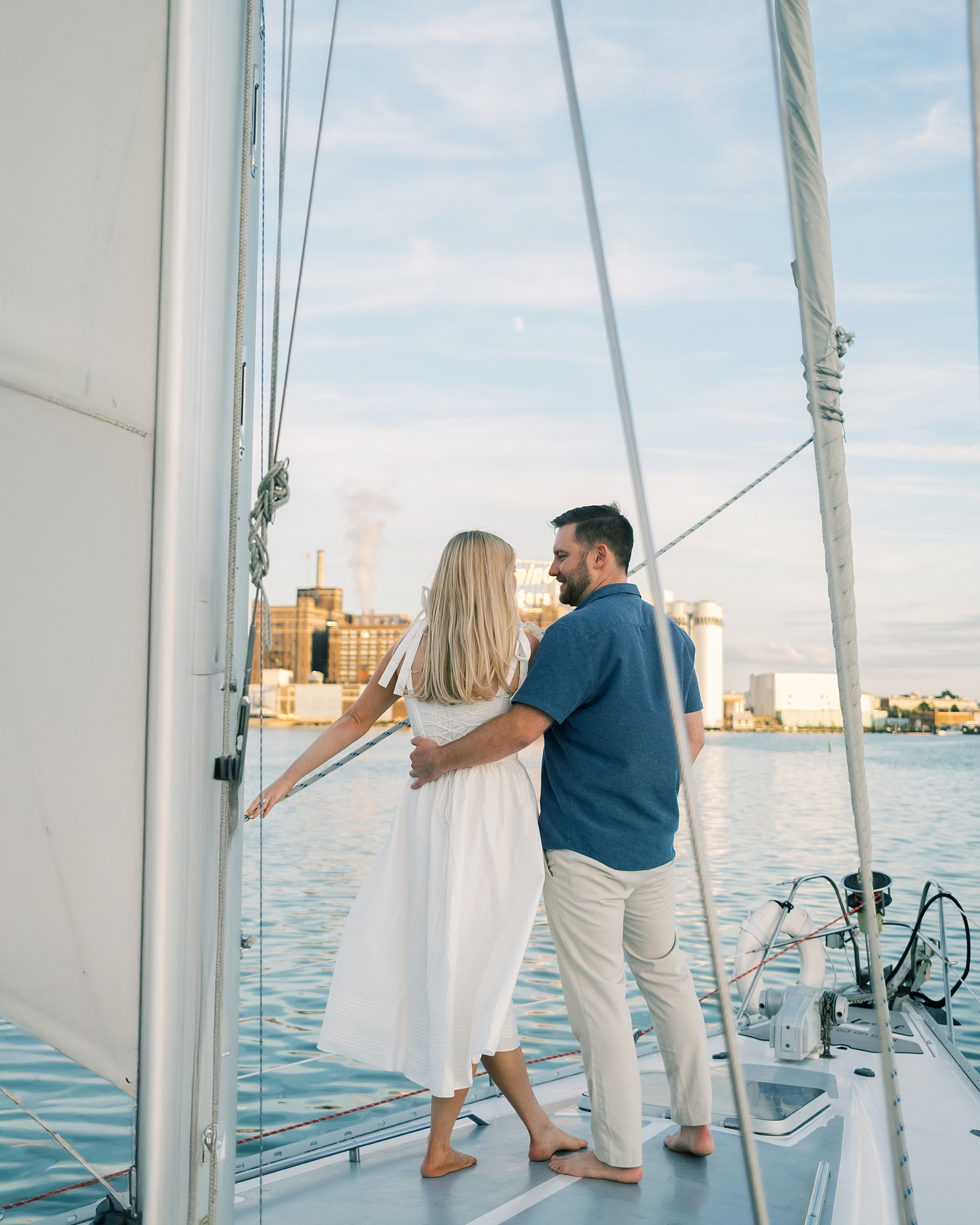 Sailboat Engagement Session in Baltimore's Inner Harbor