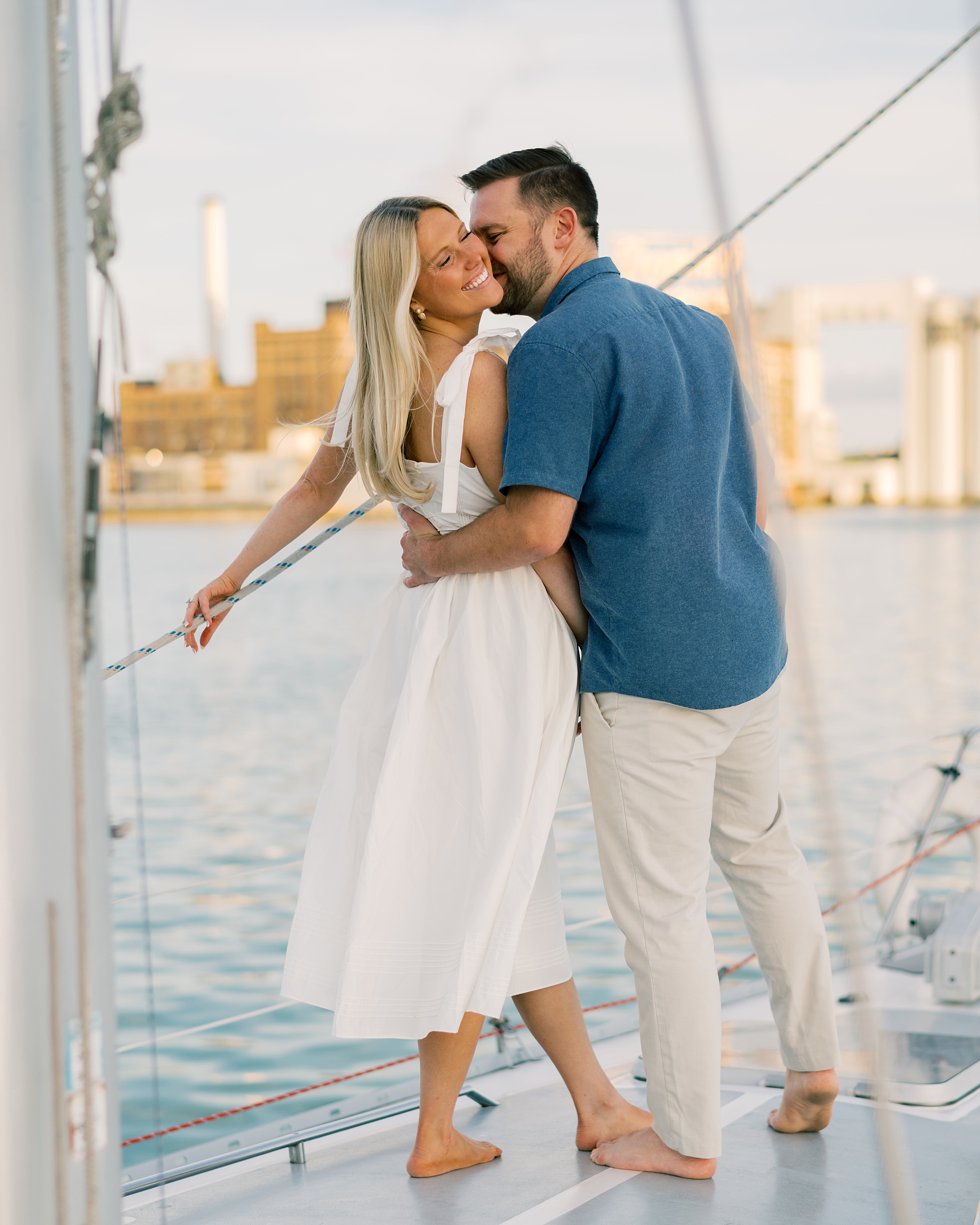 Baltimore engagement session on sailboat 