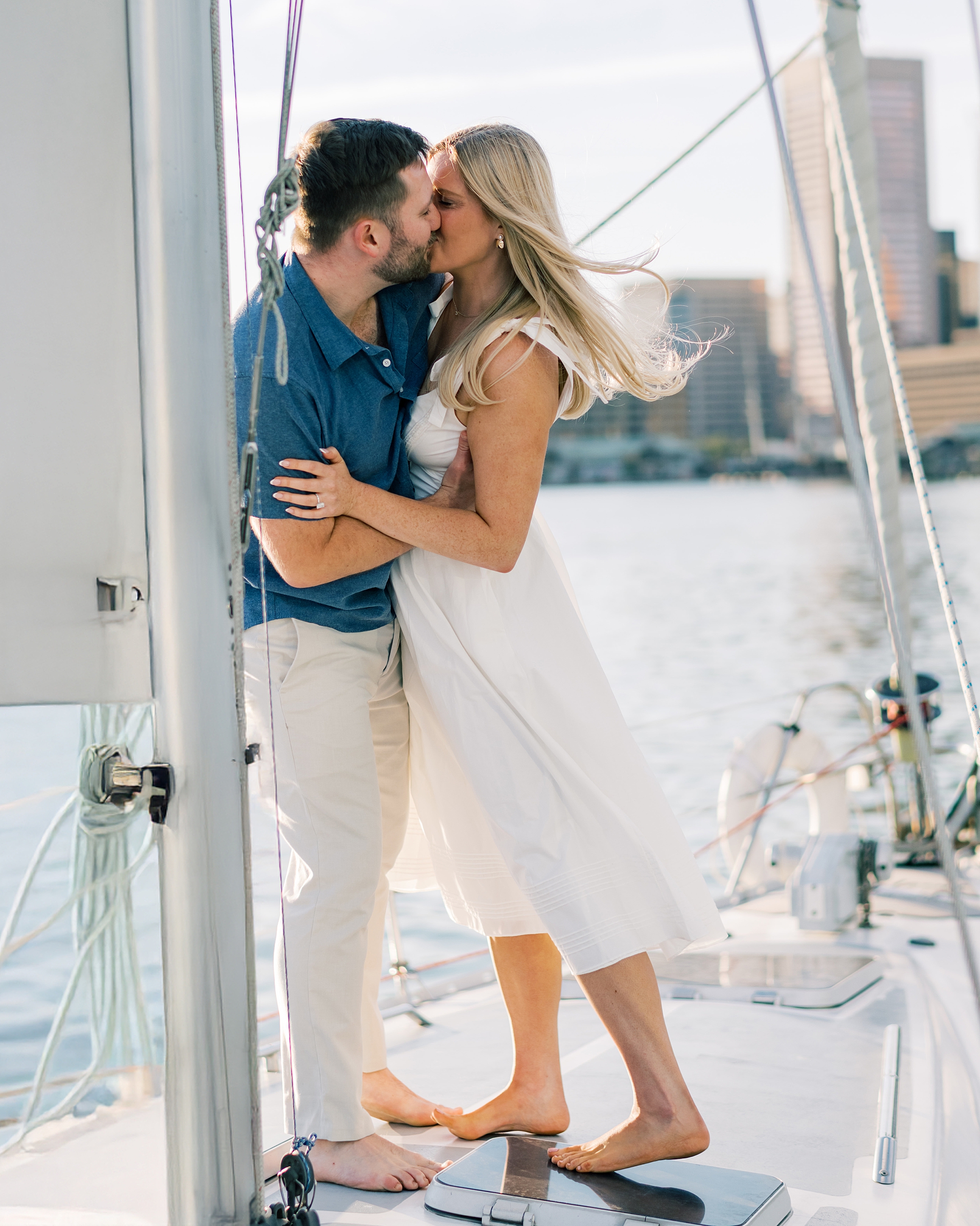 Sailboat Engagement Session in Baltimore's Inner Harbor