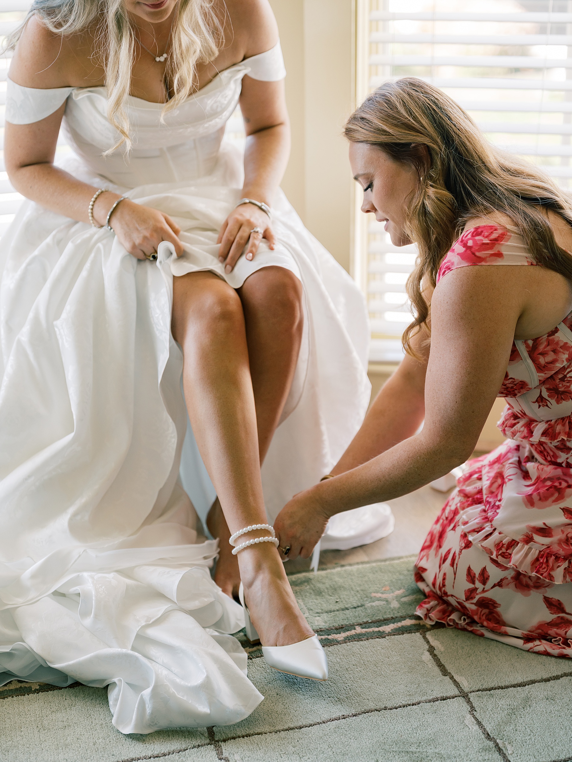 bride getting ready for An Autumn Wedding at Herrington on the Bay
