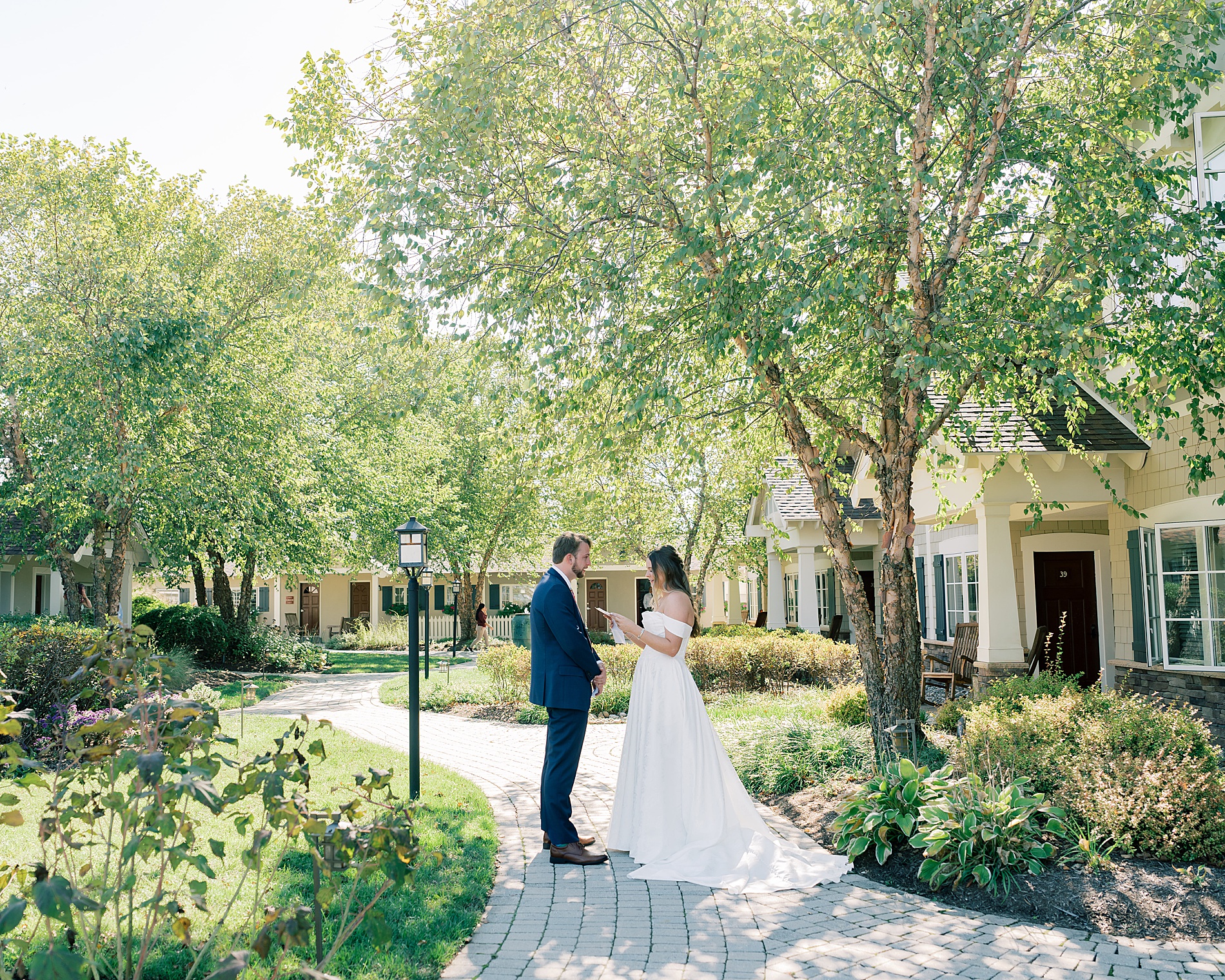 bride and groom share private vow exchange
