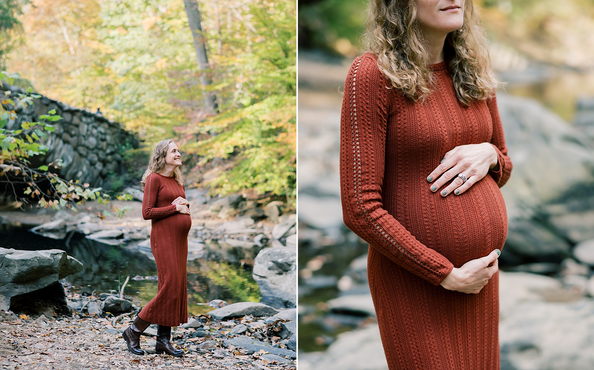 baby bump portraits during fall maternity session
