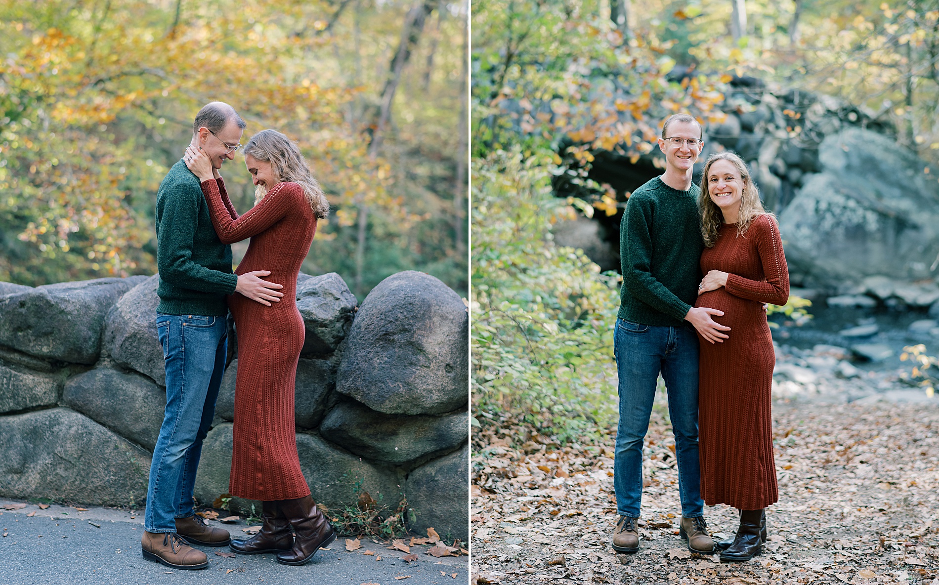 expectant parents during maternity photoshoot