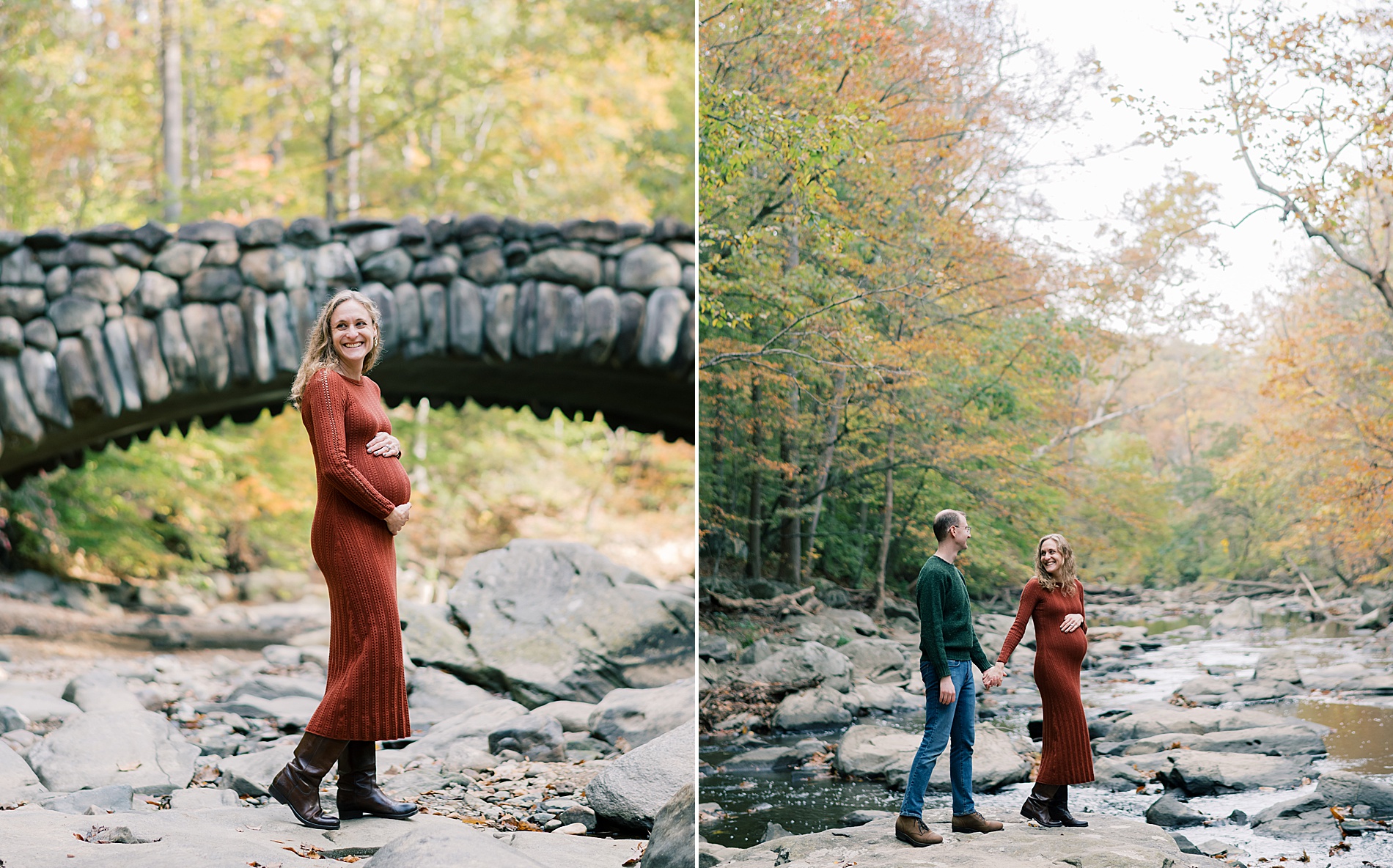 Autumnal Maternity Portraits at Rock Creek Park in Washington, DC