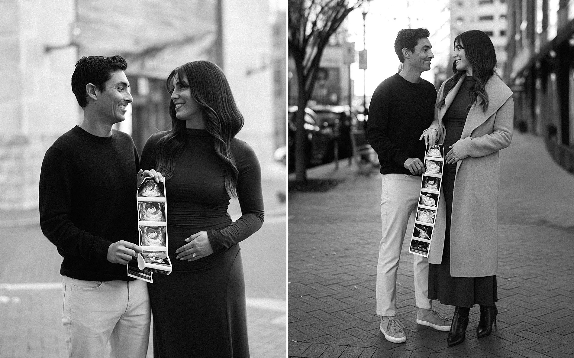 timeless pregnancy announcement portraits in Baltimore 