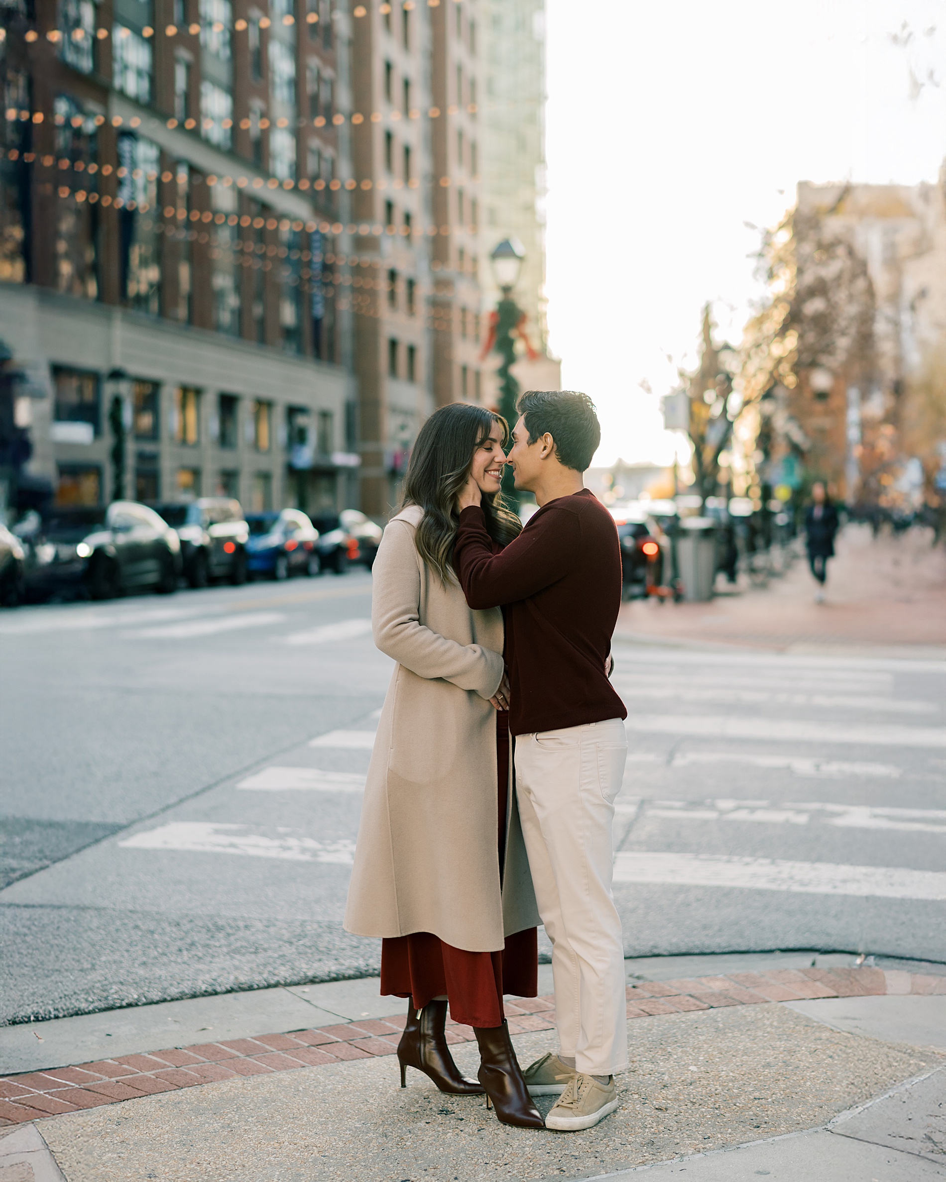expectant parents in streets of Baltimore 