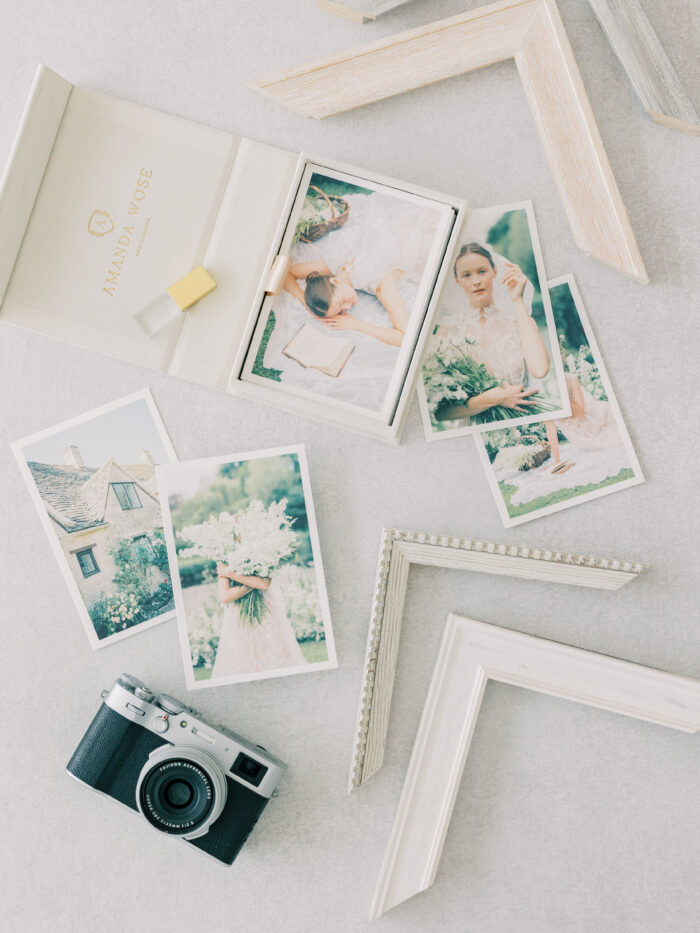 Wedding detail styling tools flat lay