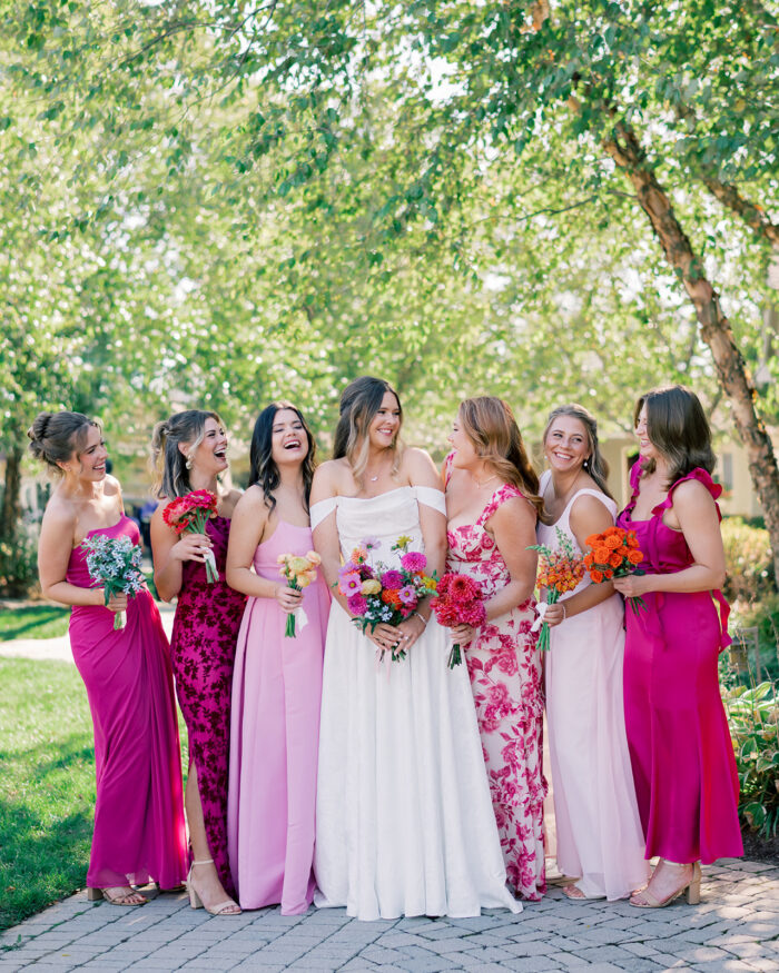 bride and bridesmaid wedding portrait 
