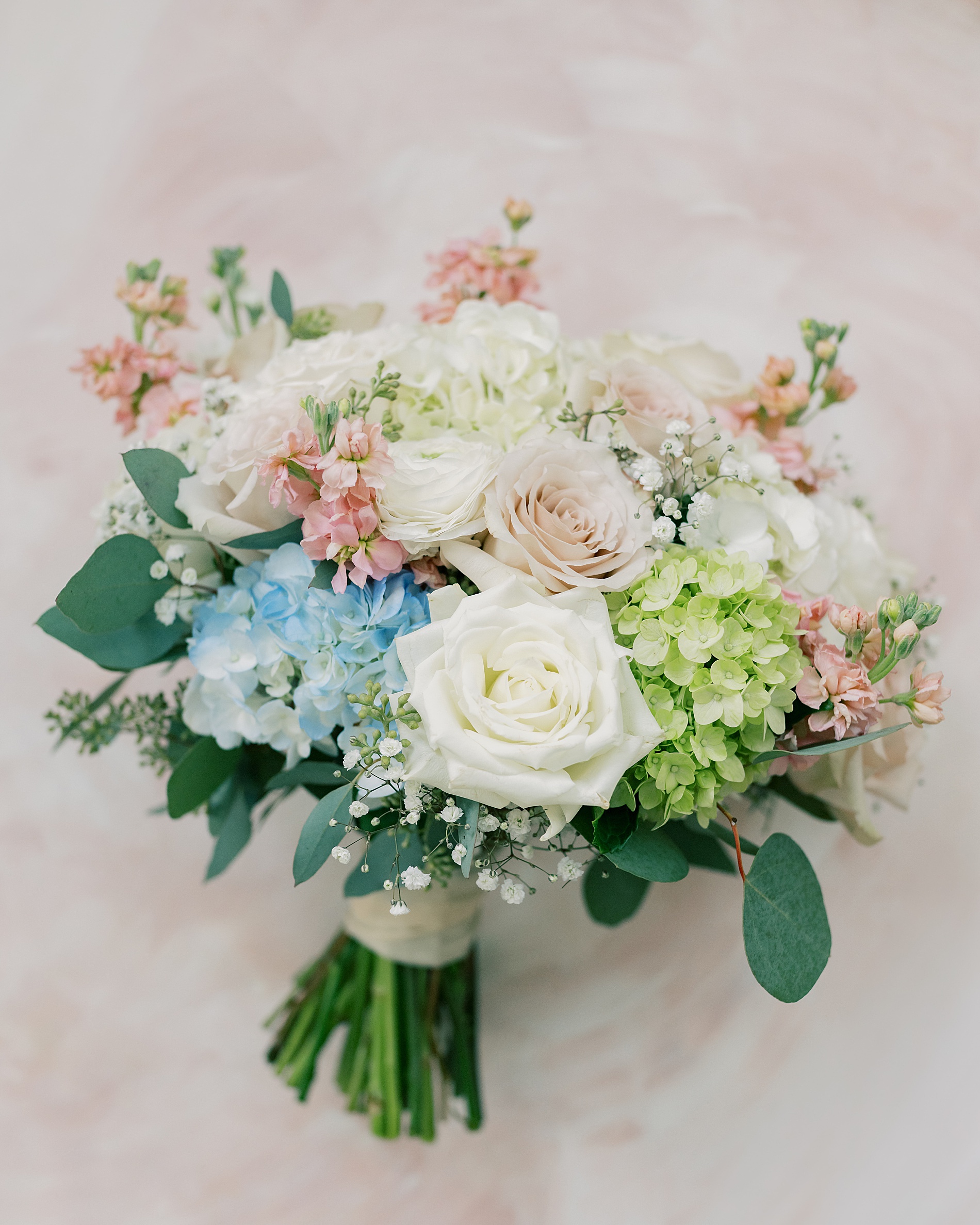 soft bridal bouquet from classic Wedding at the Evergreen Library in Baltimore, MD