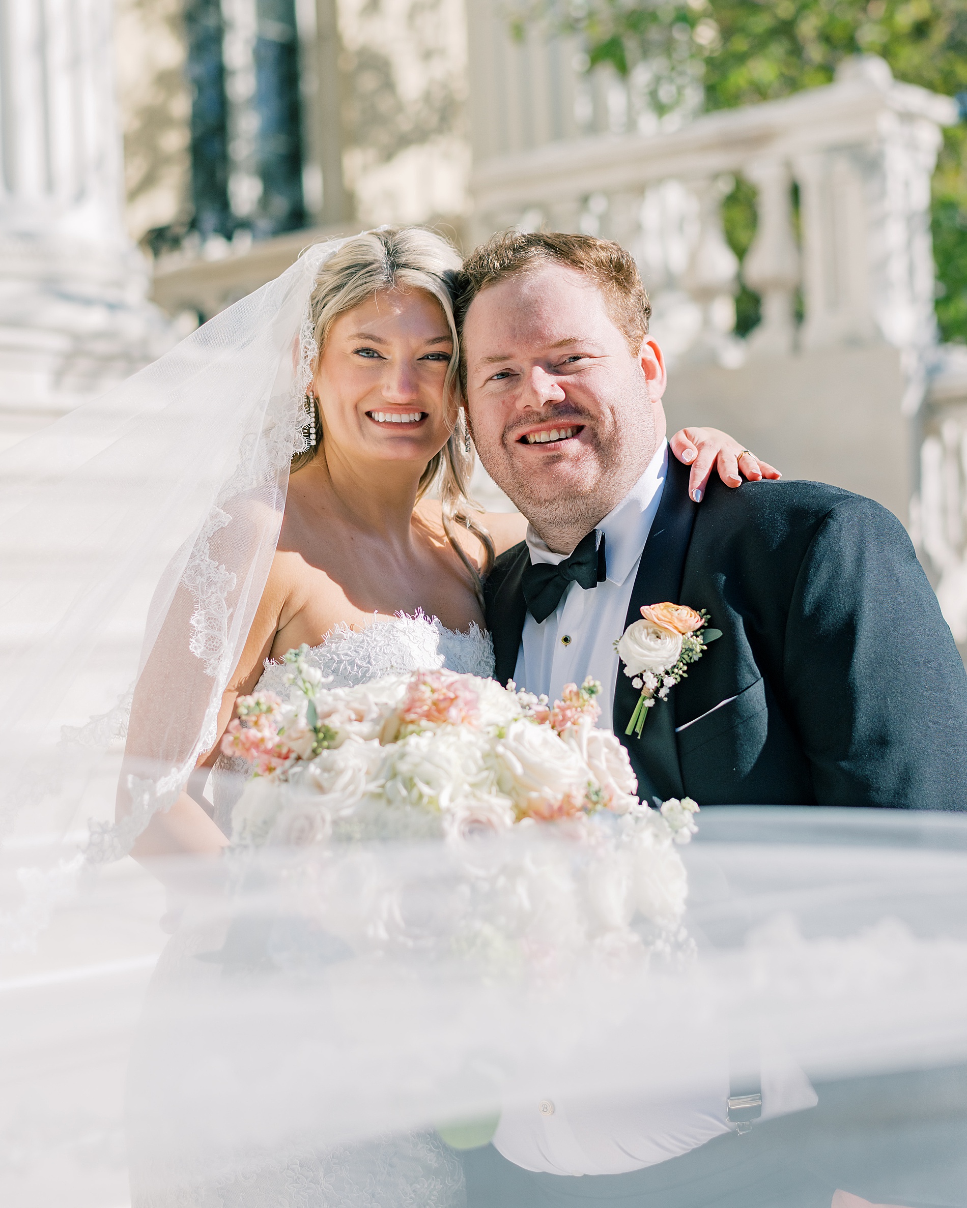 Wedding portraits at the Evergreen Library in Baltimore, MD