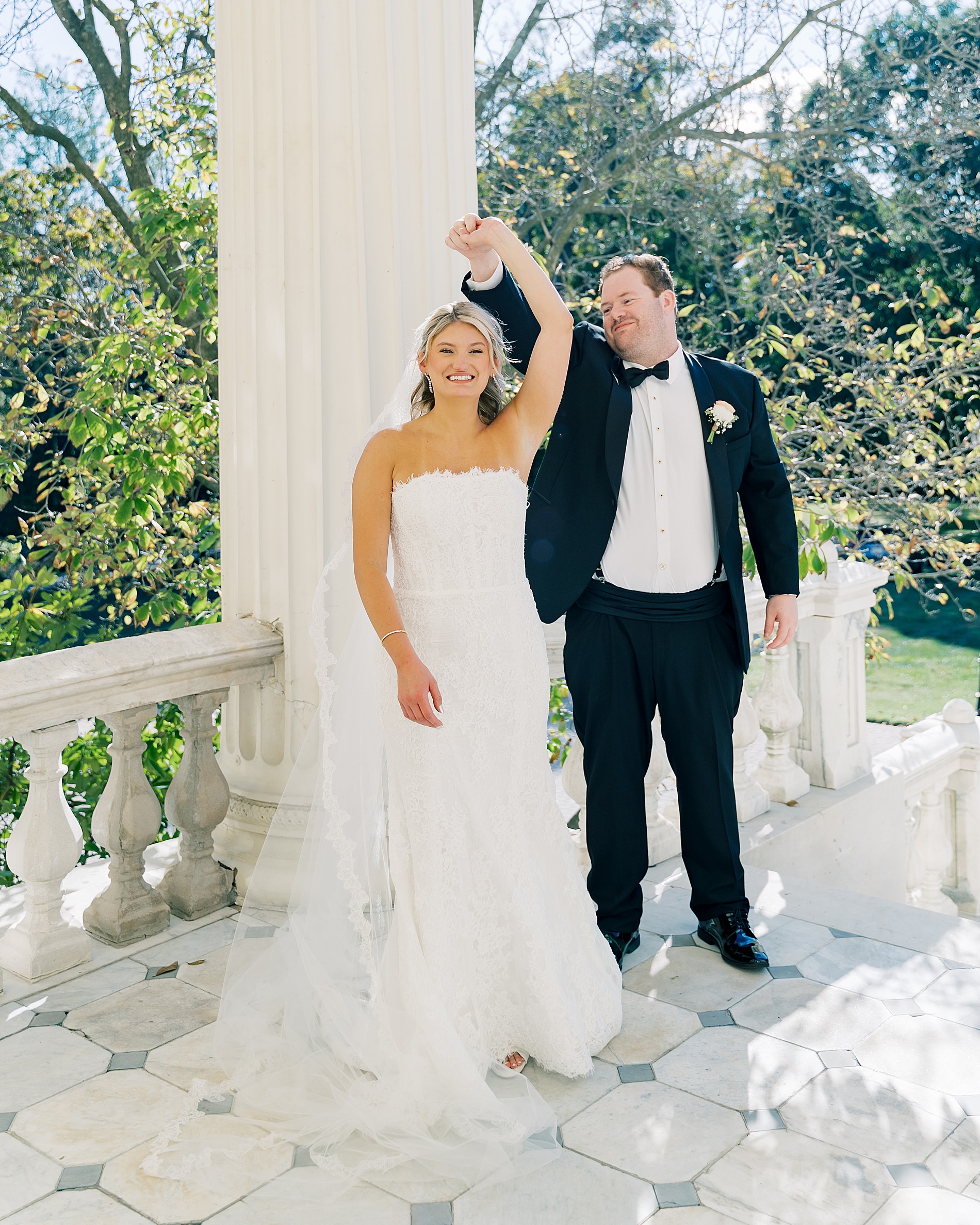 Bride and groom portraits from classic Wedding at the Evergreen Library in Baltimore, MD