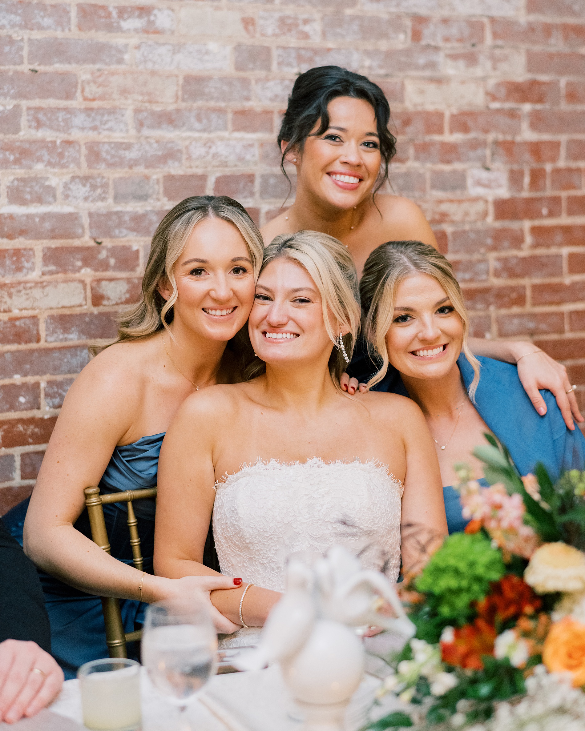bride with bridesmaids 