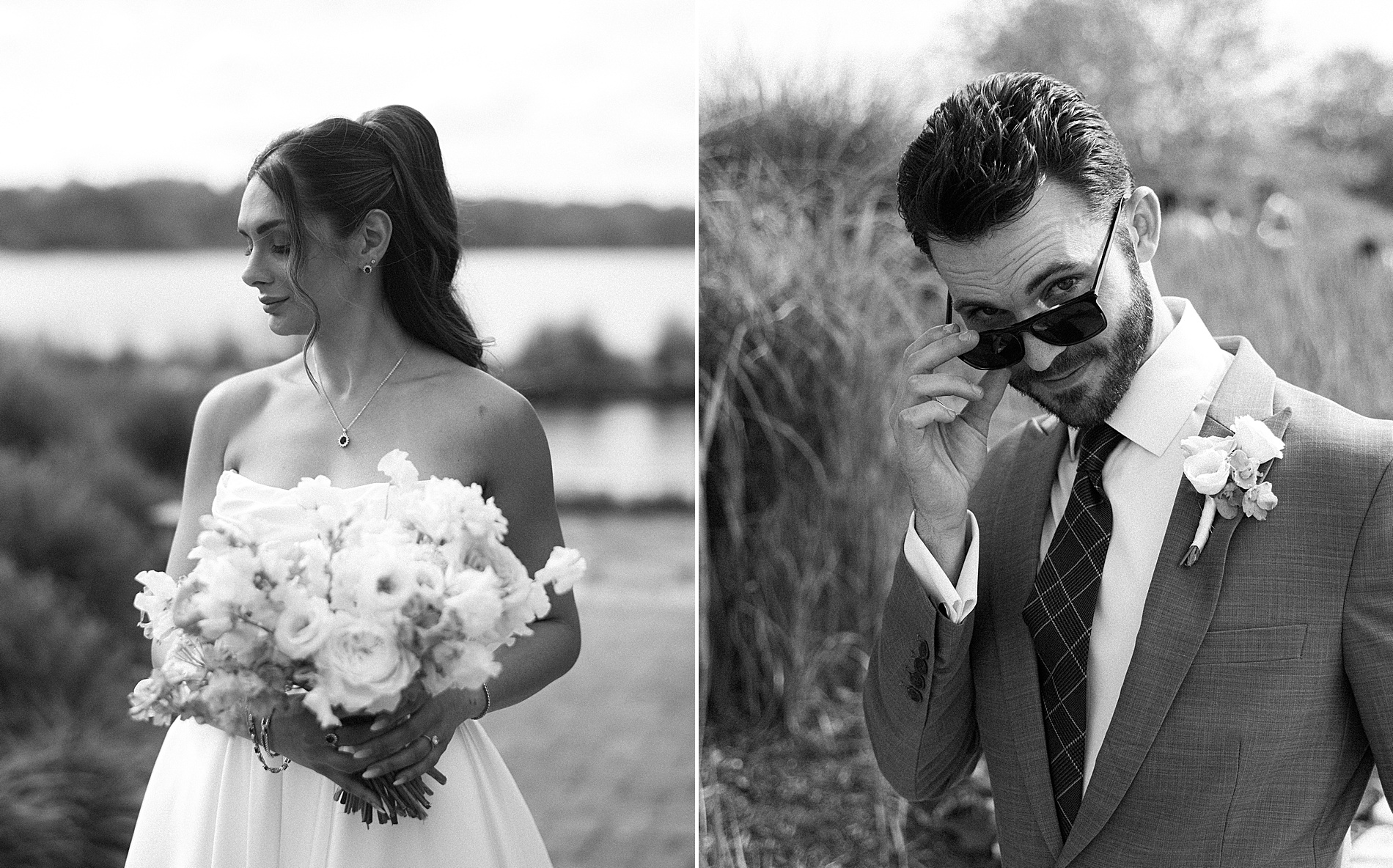timeless portraits of bride and groom 