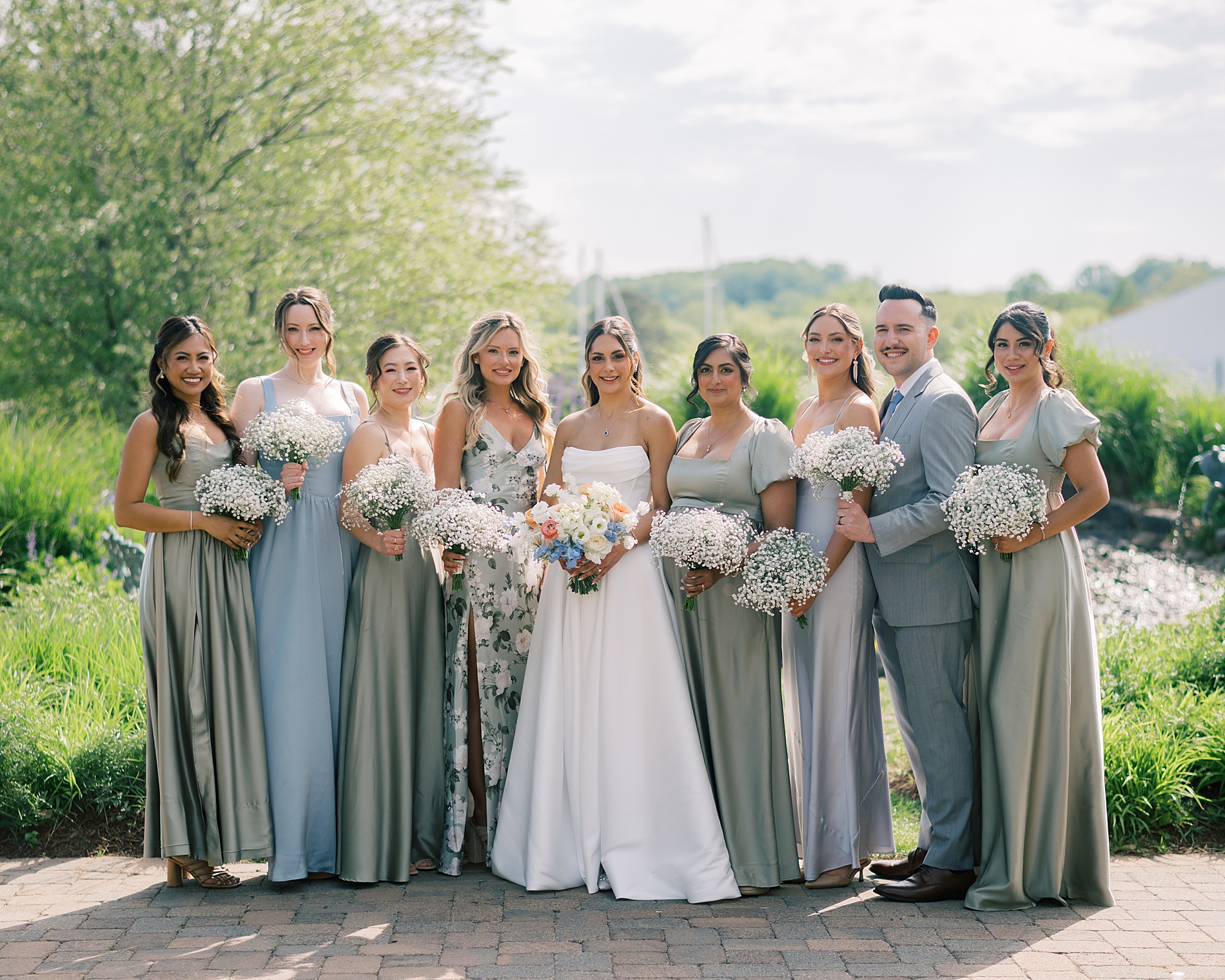 wedding party portraits from Summer Wedding at Herrington on the Bay