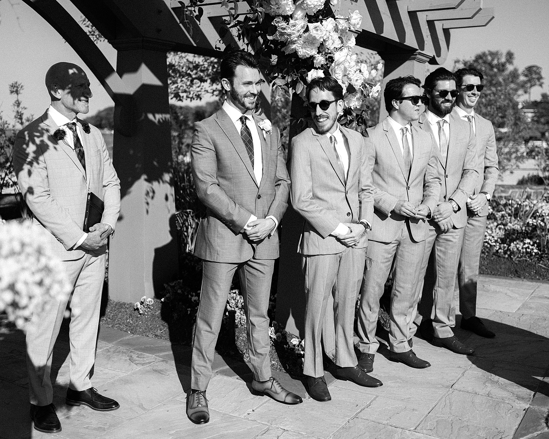 groom and groomsmen at wedding ceremony 