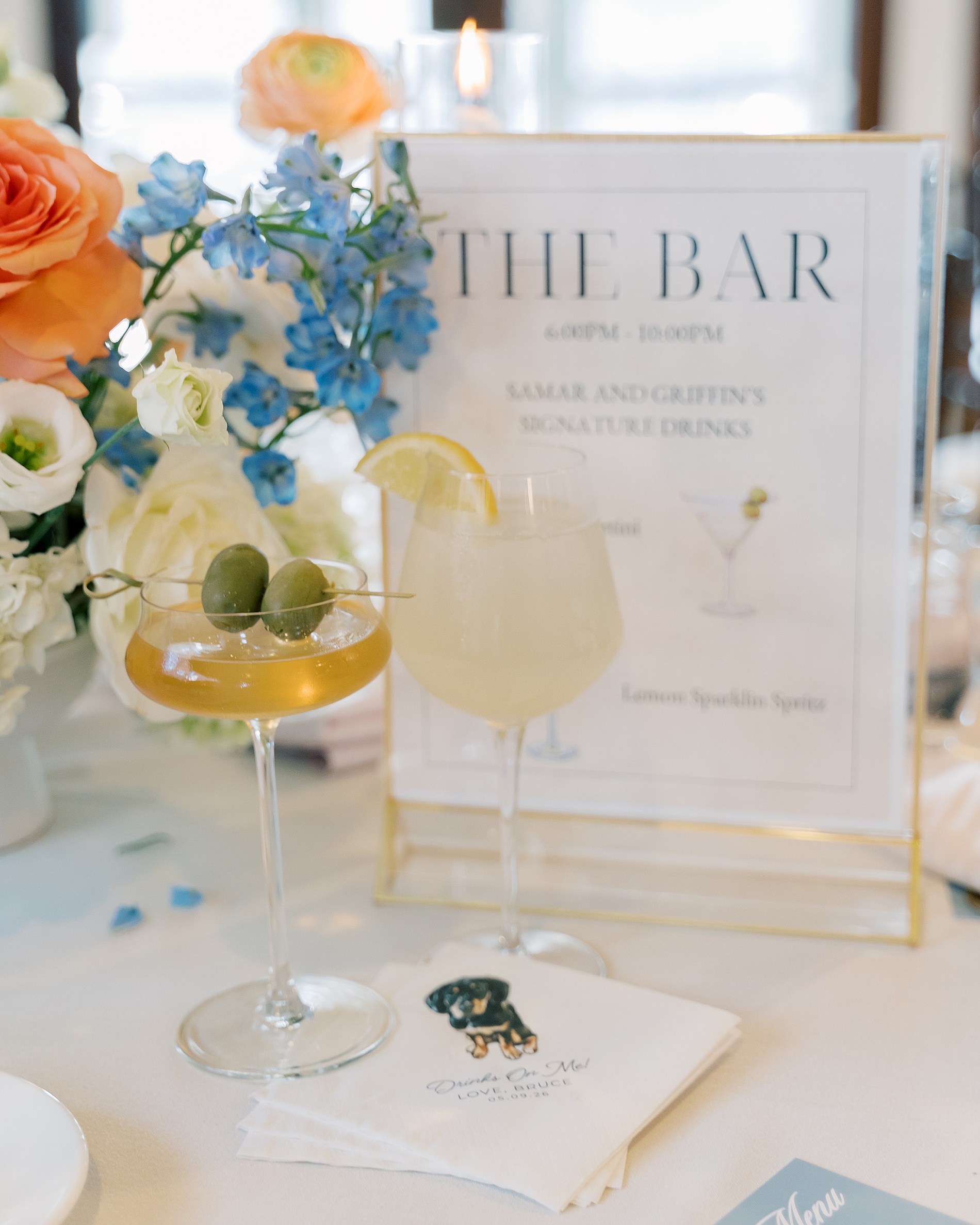 Bar sign from wedding reception  