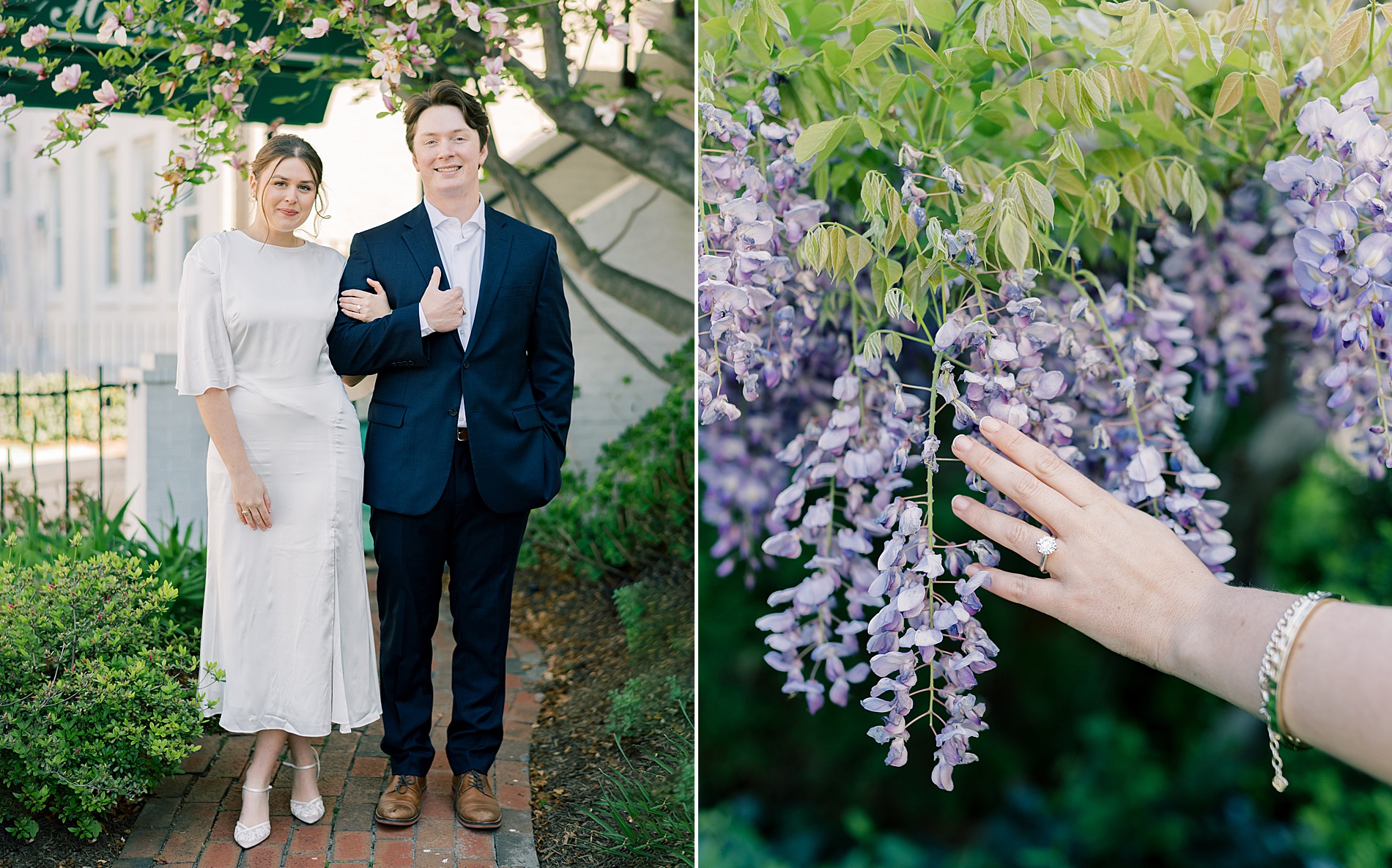 springtime blossoms in DC for engagement photos 