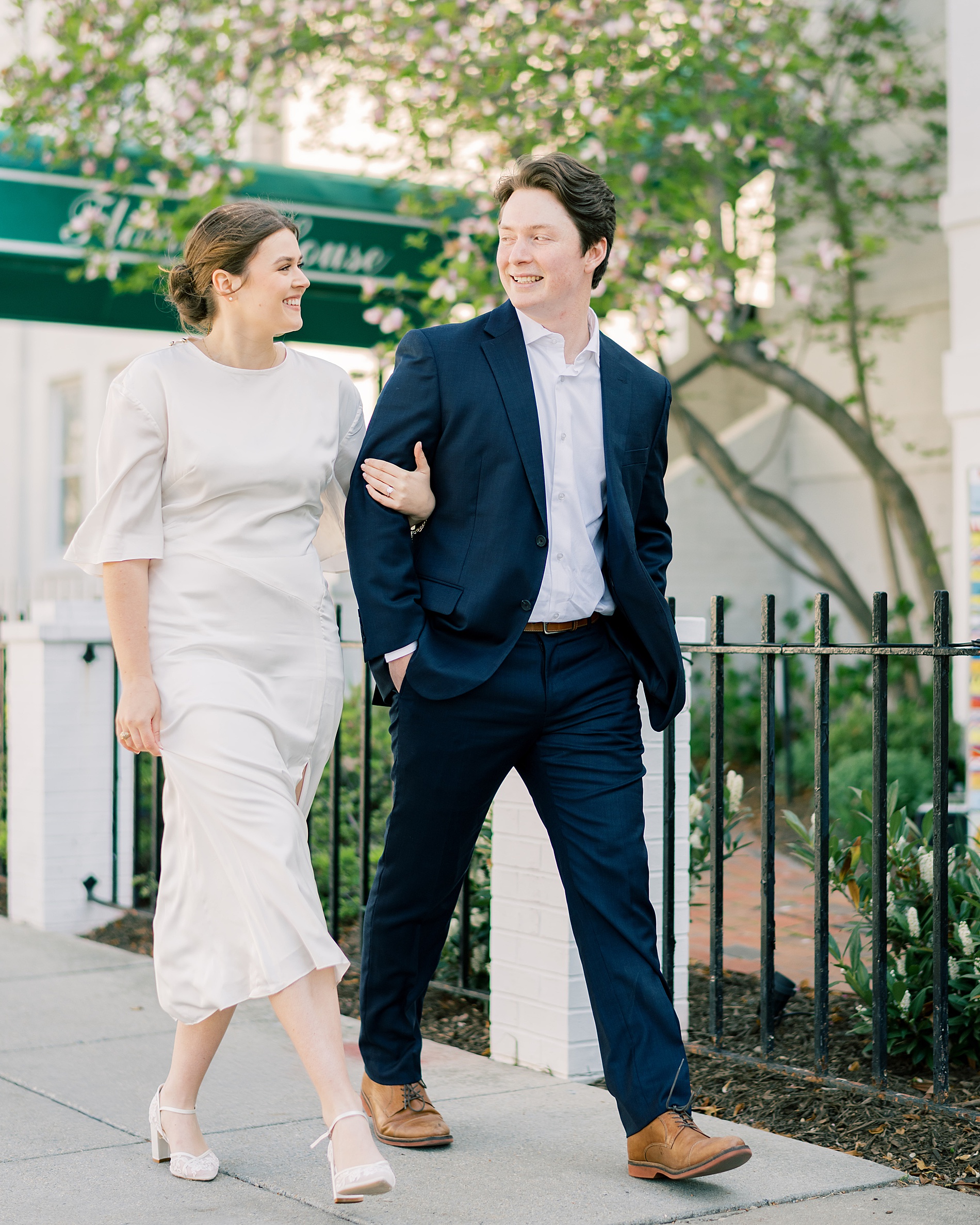 DC engagement photographer captures Capitol hill engagement session of couple new to the area 