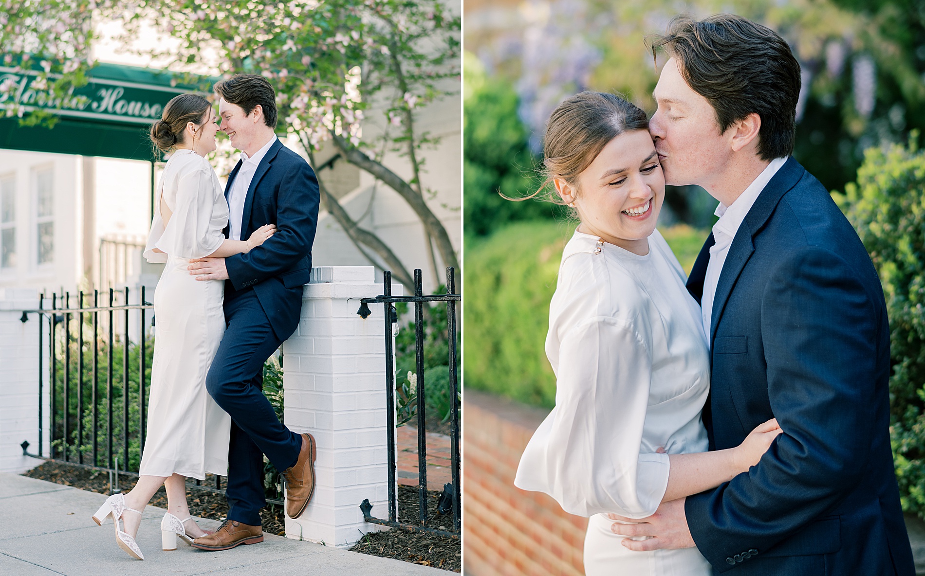 romantic springtime engagement photos of couple in DC area