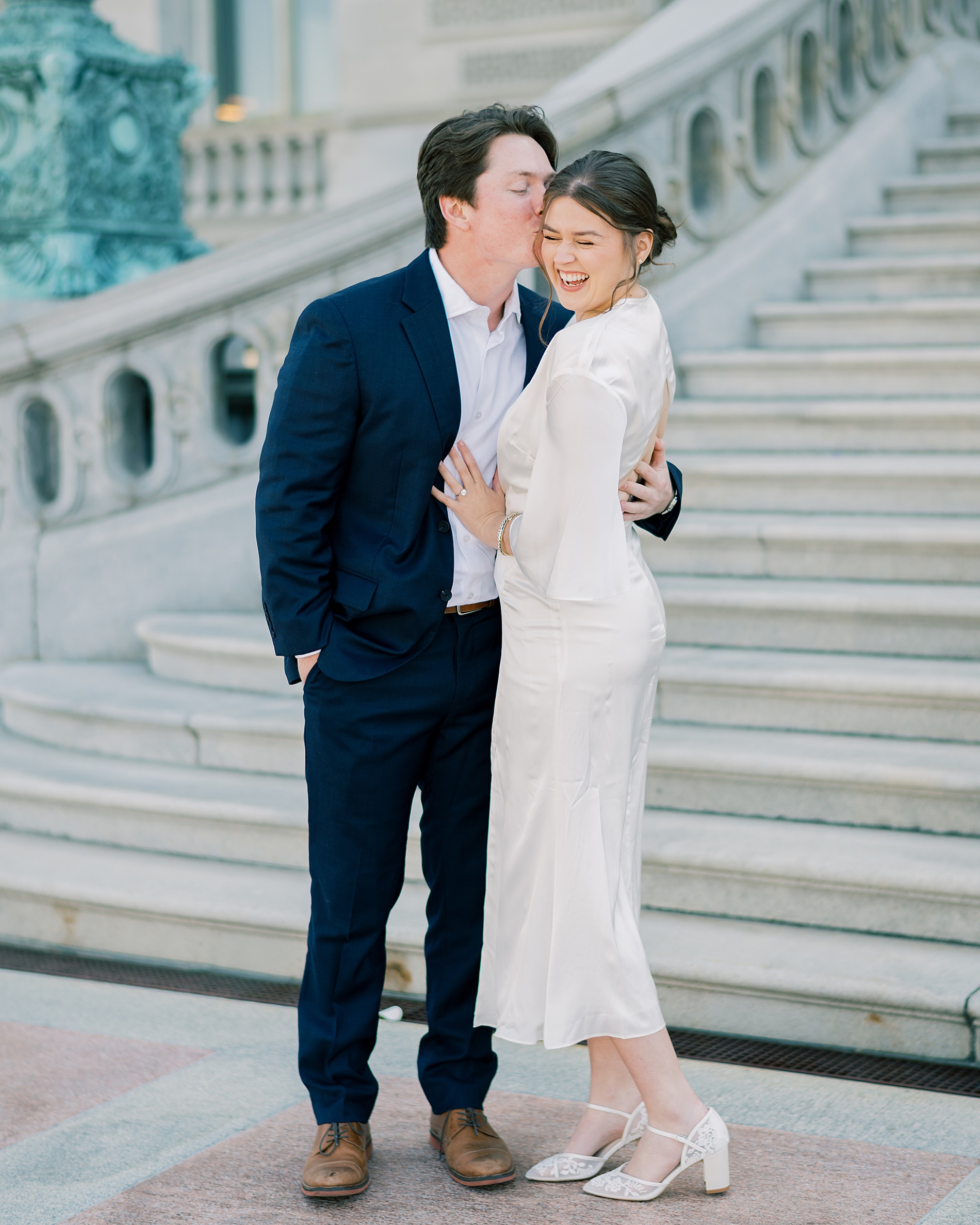 candid engagement photos from Capitol Hill Engagement Session

