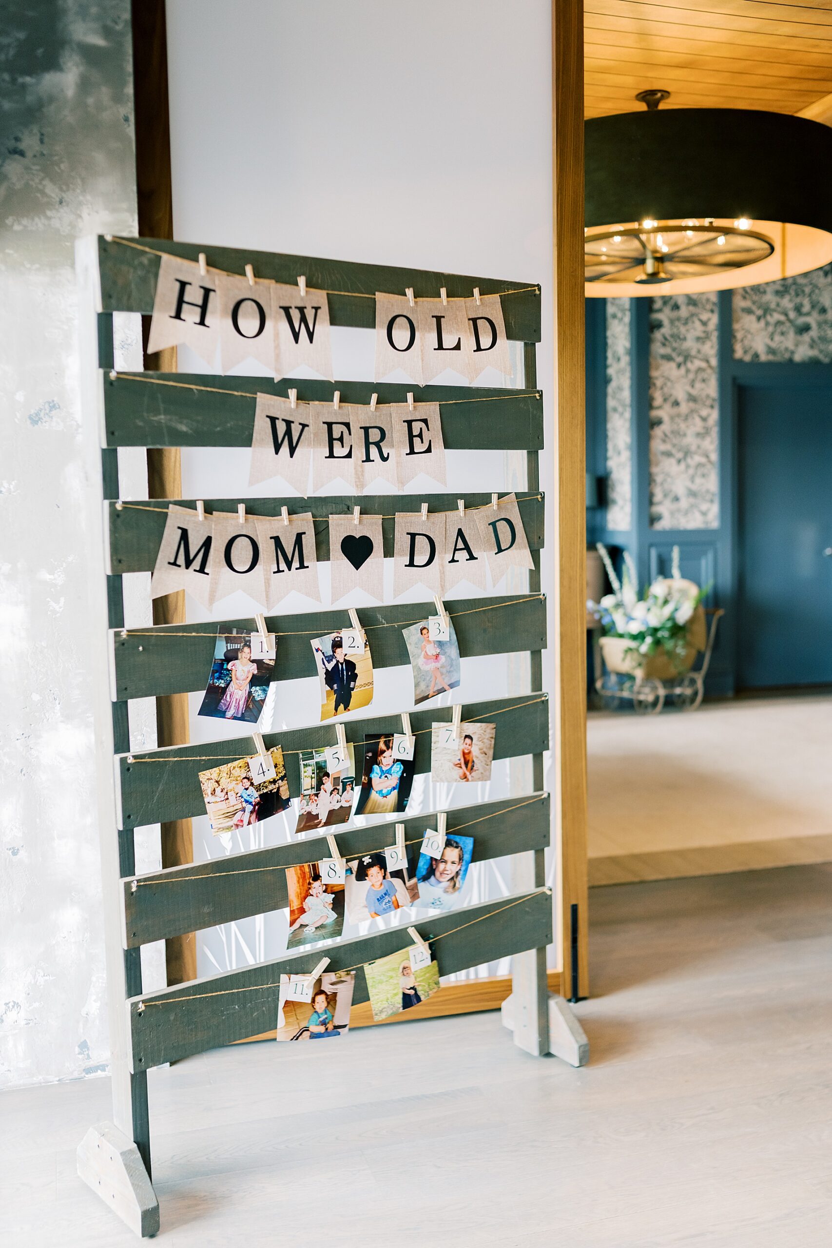 How Old Were Mom and Dad sign at baby shower