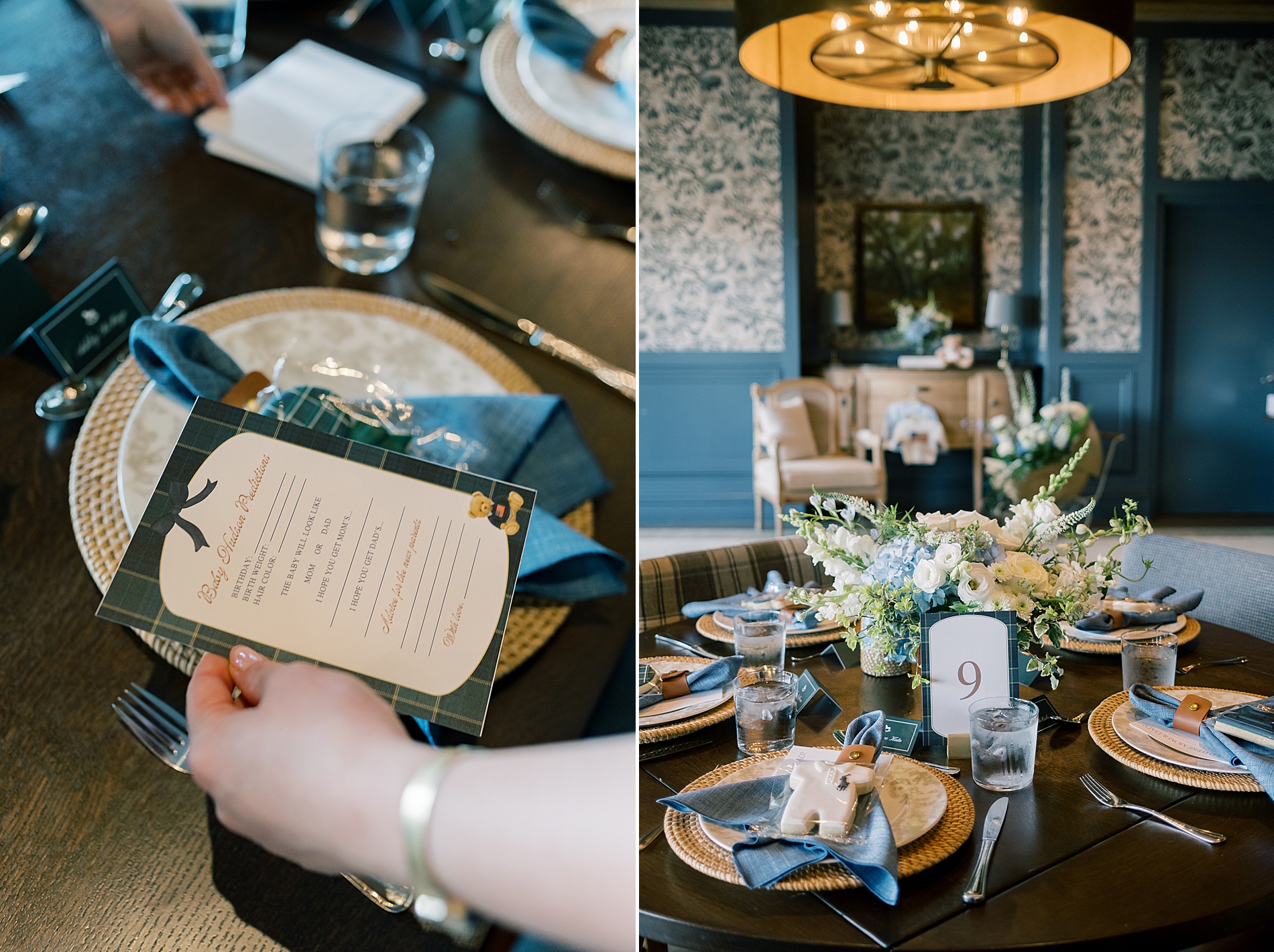 baby shower invitation and tablescape  