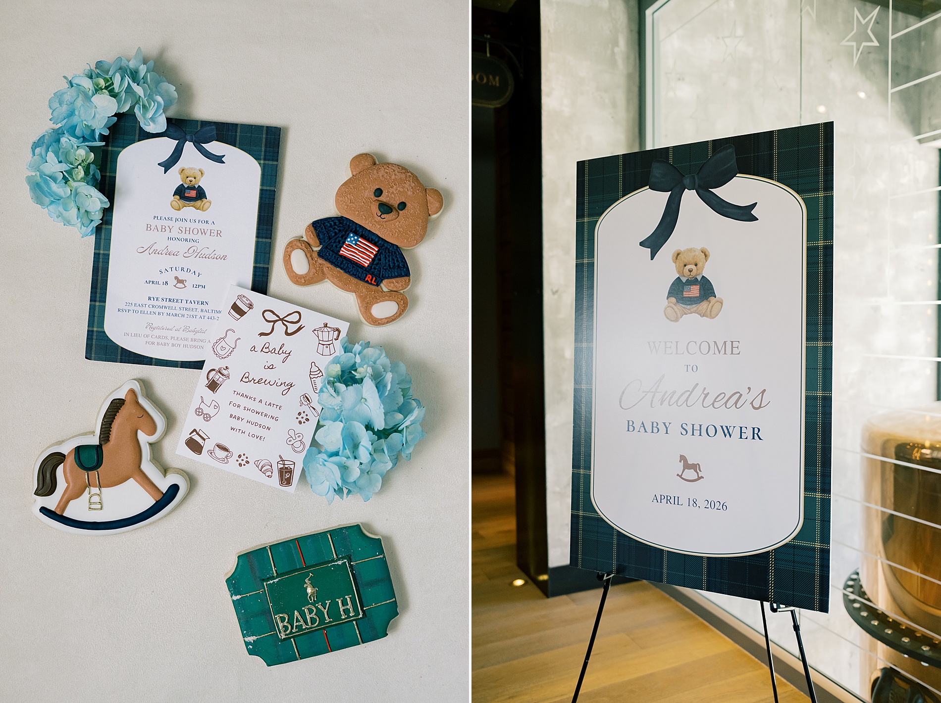 baby shower welcome sign mimics invitation 