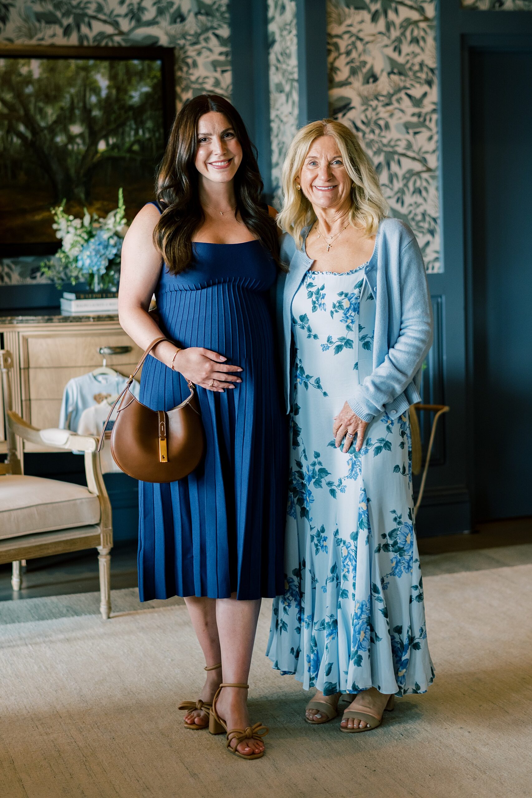 family portraits at baby shower