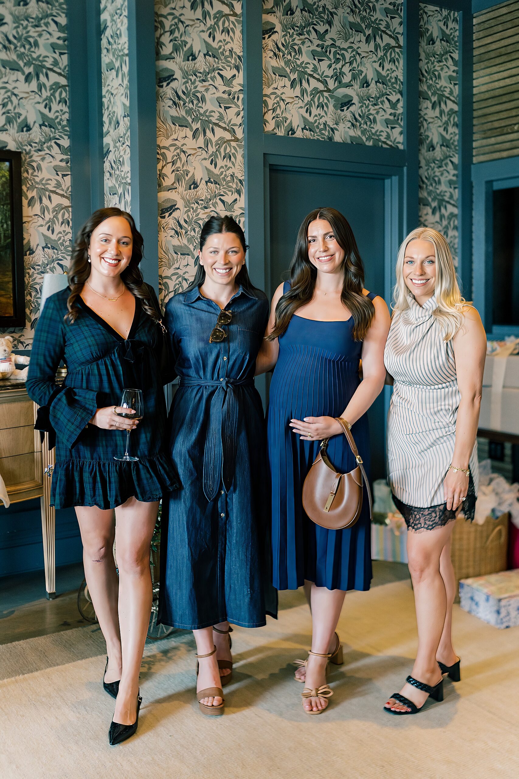 expectant mom with friends at baby shower